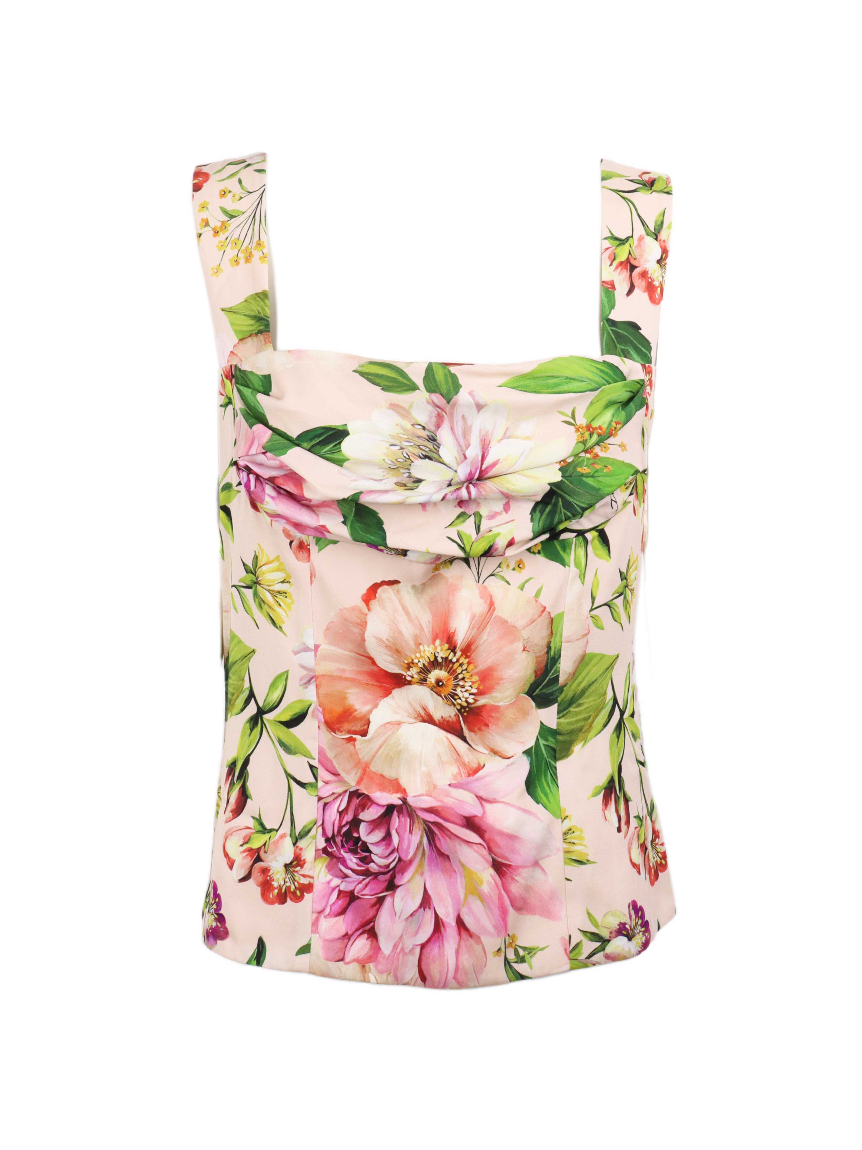Dolce & Gabbana Women's Floral Print Bustier Top - Sexy Corset Style Lingerie for Date Night & Special Occasions