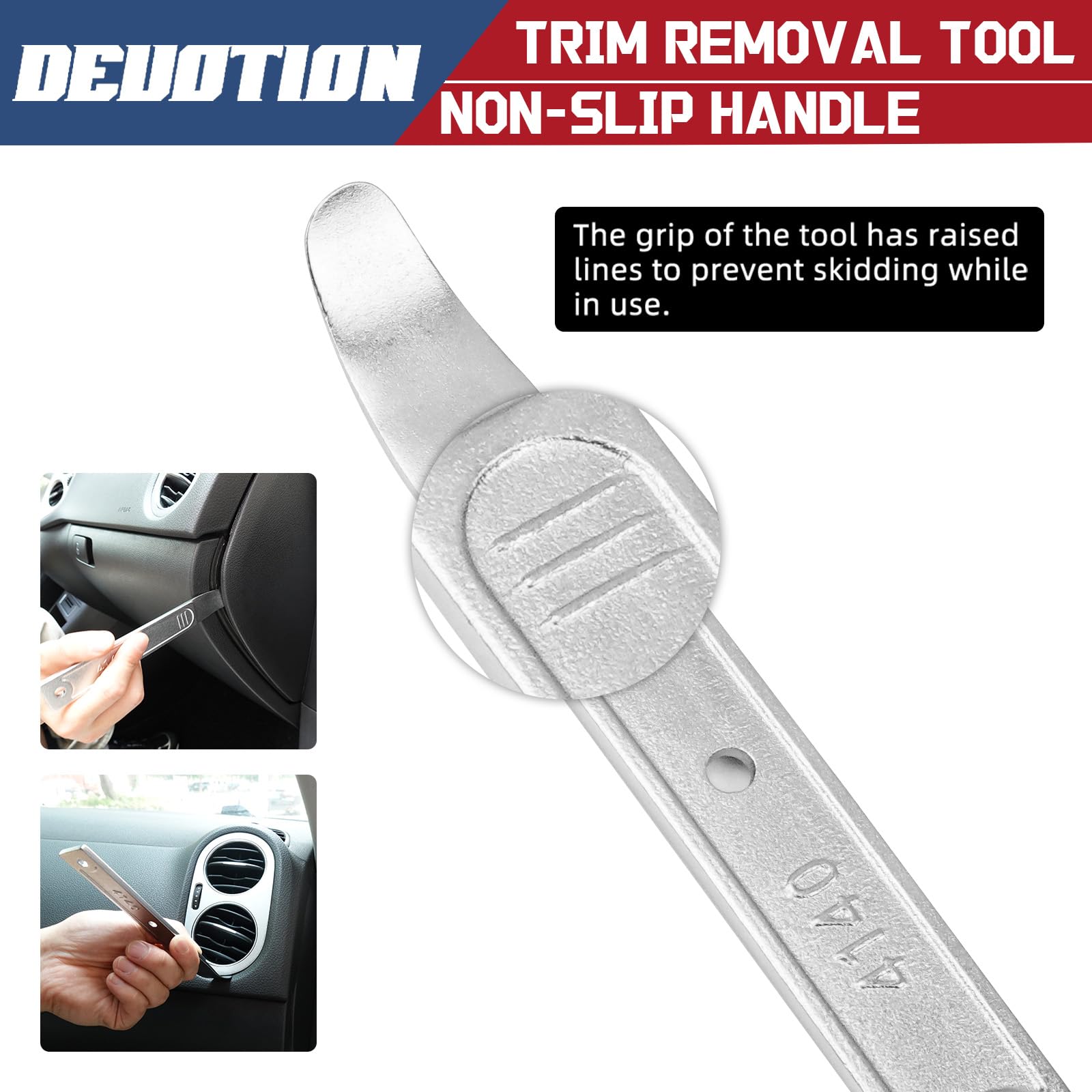 4140 Steel Pry Bar Tool Kit - Professional Car Trim & Panel Removal Set for Automotive & Aircraft Interiors | Durable Pocket Pry Bars for DIY, Mechanics & Detailing