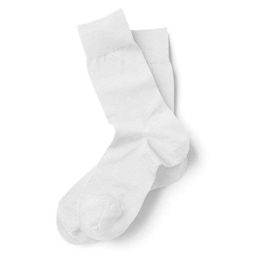 Men's Cotton Dress Socks - Breathable Comfortable Formal Socks for Business & Office Wear - White Crew Length Socks for Work, Dress Shoes & Special Occasions