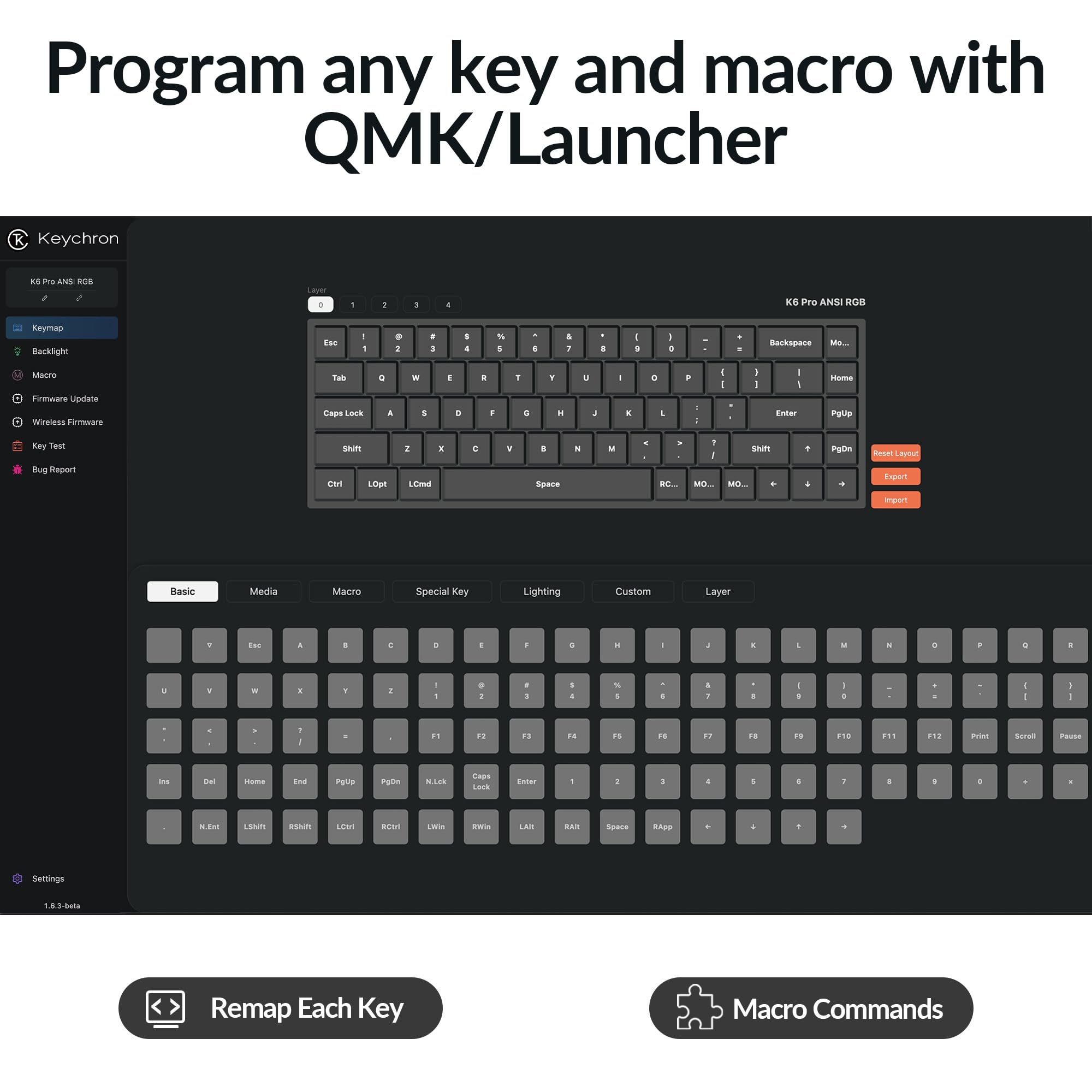 Keychron K6 Pro Wireless Custom Mechanical Keyboard - QMK/VIA Programmable, Hot-Swappable with K Pro Brown Switches, 65% Compact RGB Backlit Keyboard for Mac/Windows/Linux | Perfect for Office Work, Gaming & Programming