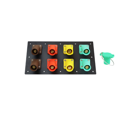 800 Amp Male Threaded Post 8 Position CAM Lock Panel - Heavy Duty Electrical Power Distribution for Stage Lighting & Industrial Equipment