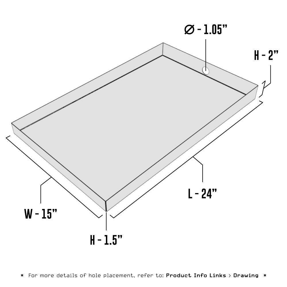 Stainless Steel Ice Maker Drain Pan 24