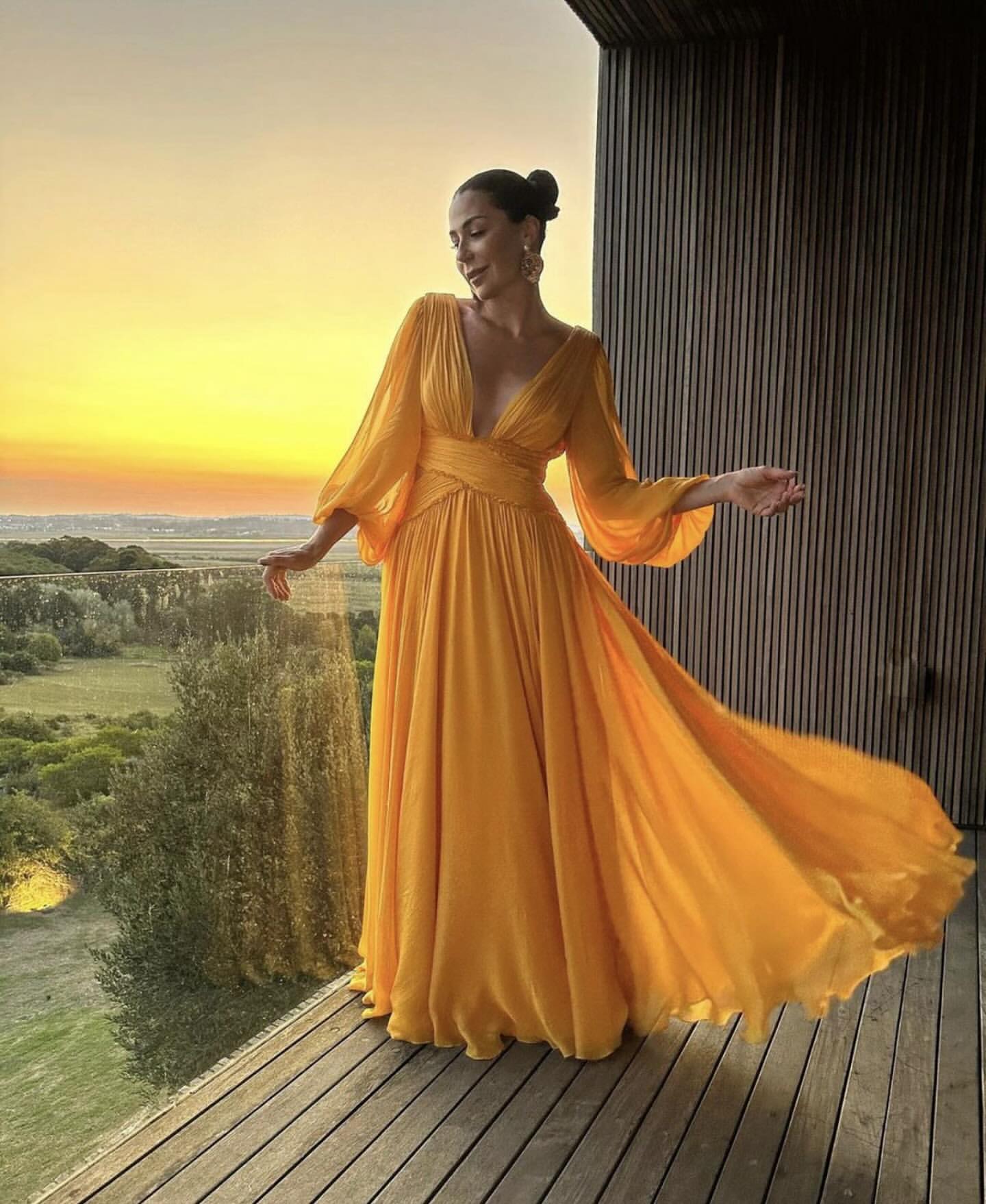 Elegant Long Sleeve Orange A-Line Wedding Guest Dress - Formal Party Gown J6900 for Cocktail Parties, Bridal Showers & Holiday Events