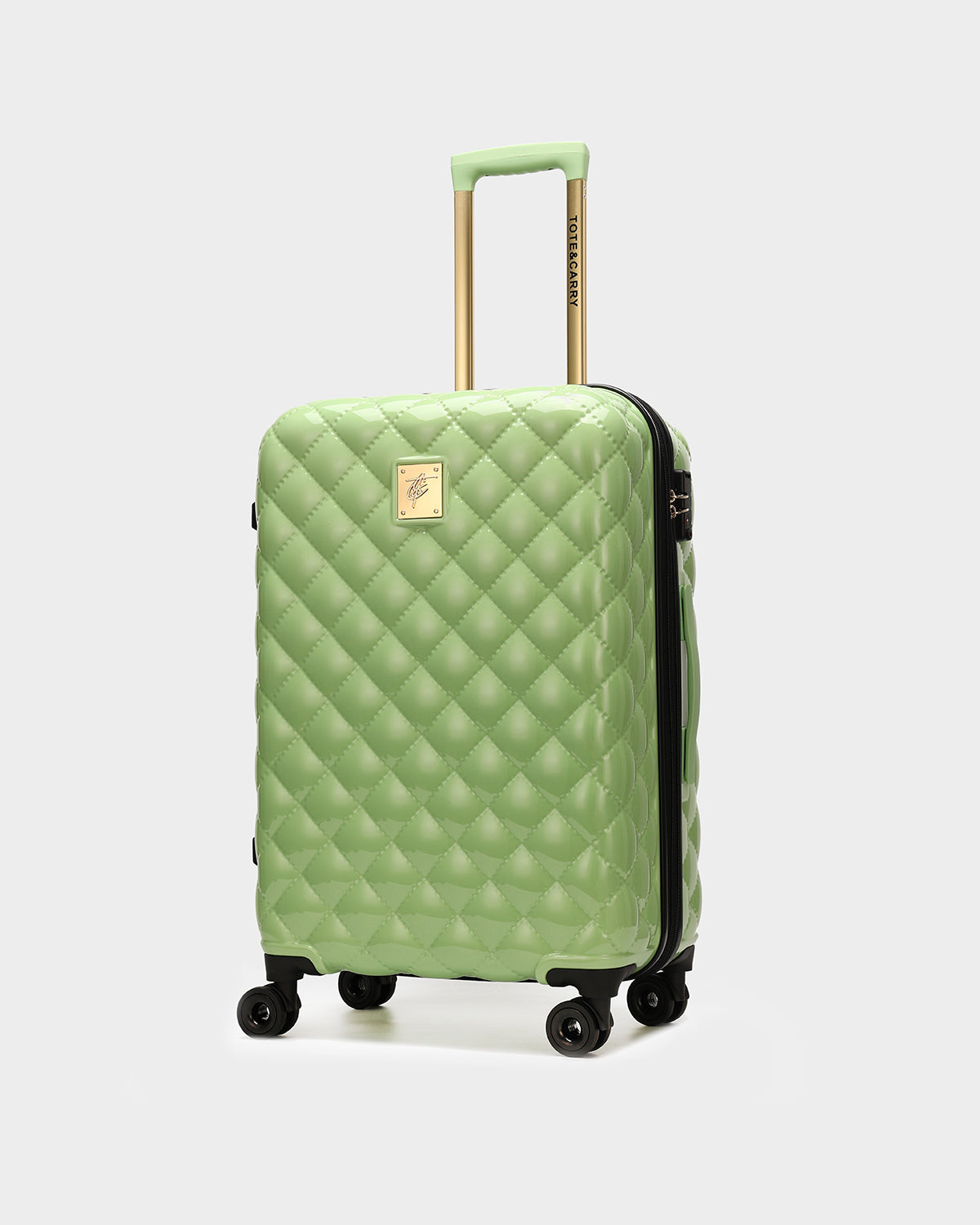 Premium Diamond 3-Piece Hardshell Luggage Set in Crystal Green - Lightweight Spinner Suitcase for Travel, Vacation & Business Trips (Carry-On, Medium & Large)