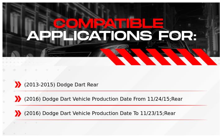 R1 Concepts Rear Brake Pads and Rotors Kit - Ceramic Brake Pads & Rotors for 2013-2016 Dodge Dart | Perfect for Smooth Stopping & Enhanced Safety in City Driving & Highway Conditions