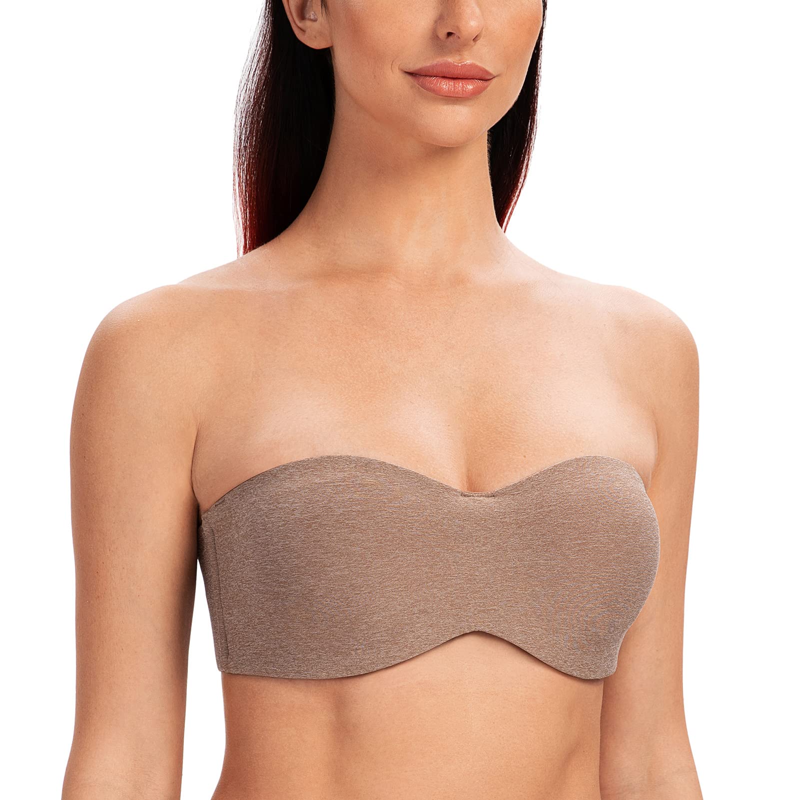 MELENECA Women's Strapless Minimizer Bra for Large Bust - Unlined Underwire with Clear Strap | Comfortable Support for Wedding Dresses, Evening Gowns & Formal Wear