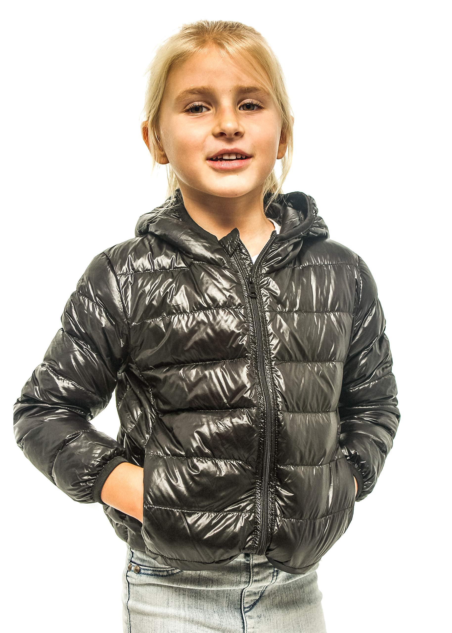 DASTI Kids Winter Down Jacket - Hooded & Packable for Outdoor Play