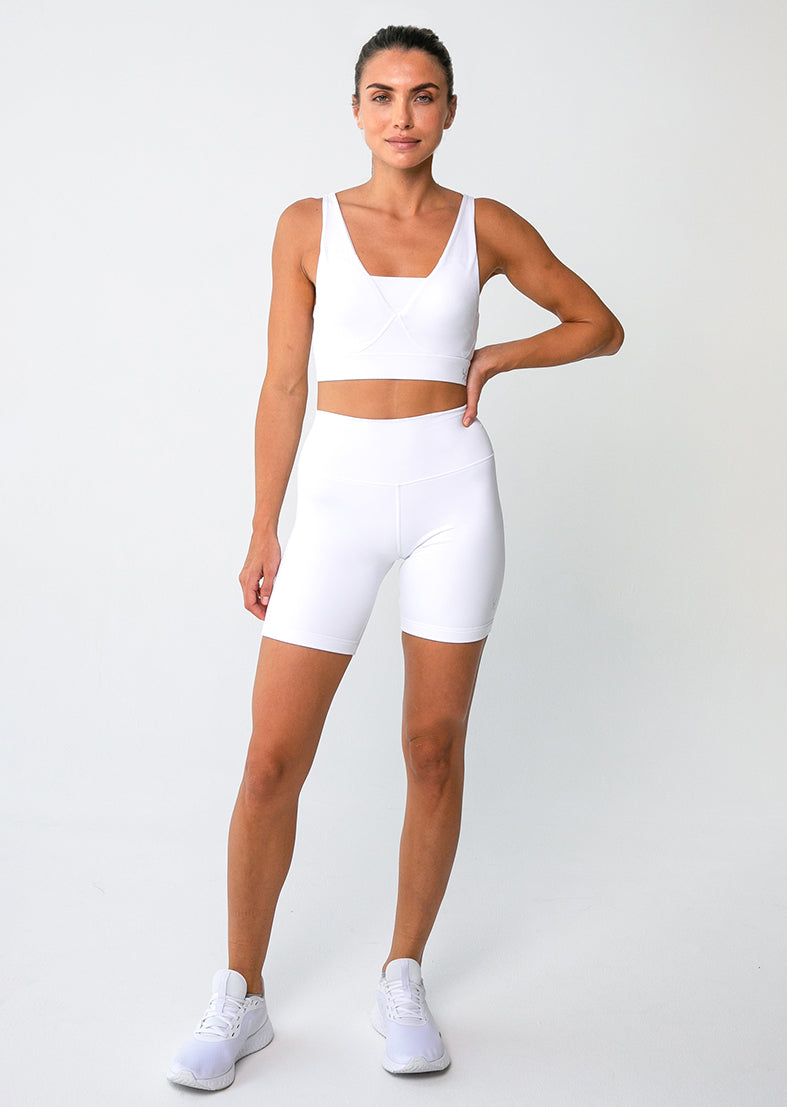 Elevate Touch Double Layer Short White - Soft & Breathable Women's Casual Shorts for Summer, Workout, and Lounge Wear