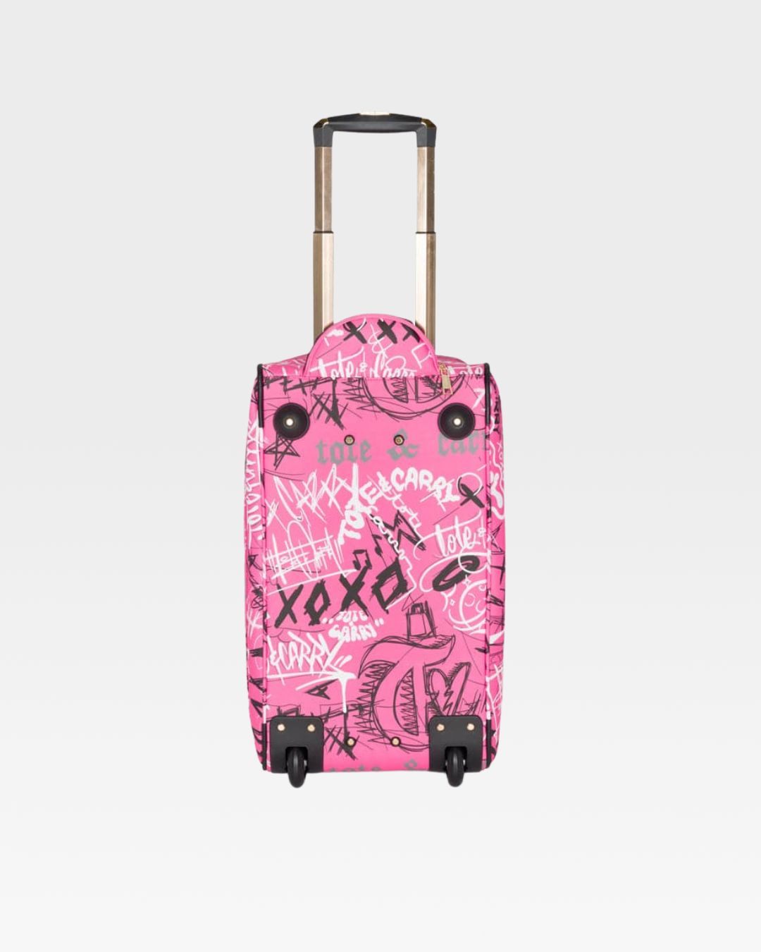 Graffiti Rolling Duffle Bag in Baby Pink - Stylish Travel Duffel with Wheels for Gym, Weekend Trips & Sports Gear Storage