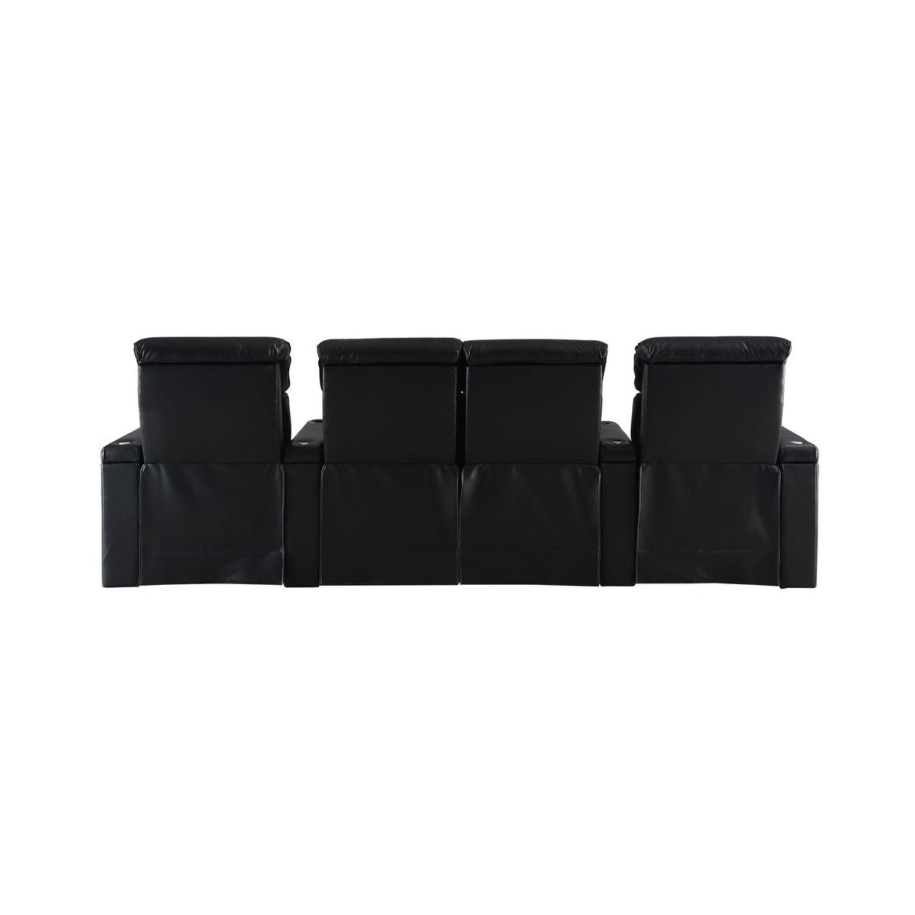 RowOne 4-Piece Recliner Set - Ultra Soft Fabric Sectional Sofa with Cup Holders and USB Ports | Perfect for Living Room, Home Theater, and Family Gatherings