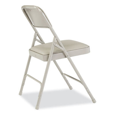 NPS Folding Chairs with Vinyl Seat - Set of 4 Heavy Duty Portable Chairs for Outdoor Events, Camping, Picnics & Home Use