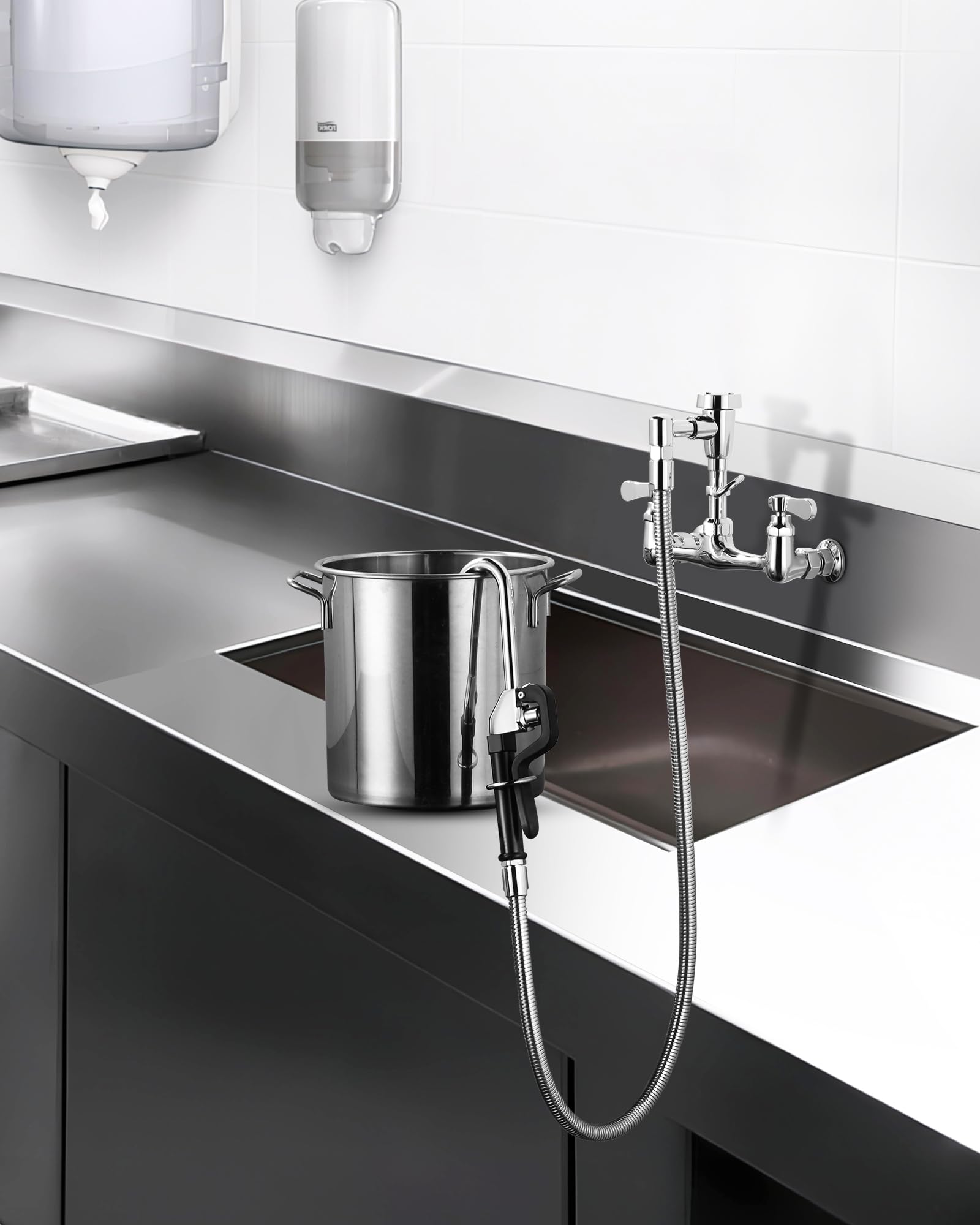 Commercial Brass Pot Filler Faucet - Wall Mount Kitchen Faucet with 43