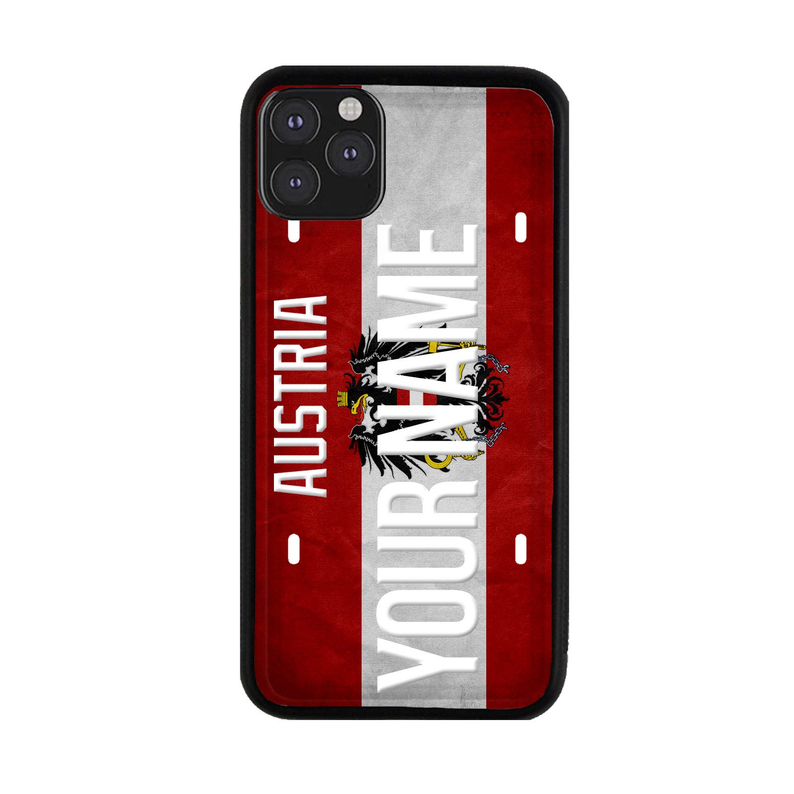 Custom Personalized iPhone Case with Austria License Plate Design - Compatible with iPhone 5 to 16 (Add Your Name) | Perfect Gift for Travel Lovers & Phone Accessories Enthusiasts