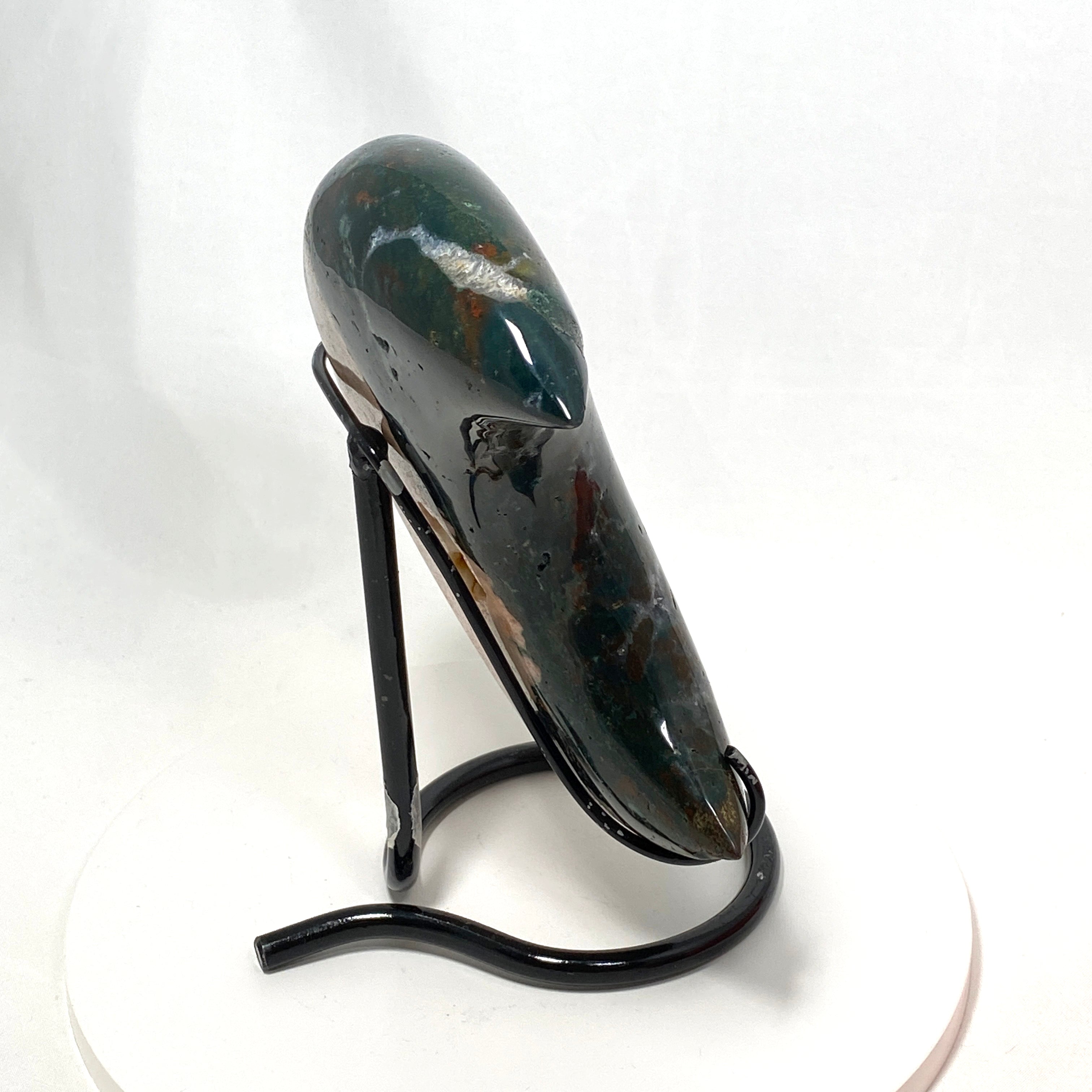 Bloodstone and Pink Amethyst Moon Crystal Stand - BPAM 01 - Healing Crystal Decor for Meditation, Yoga & Home Office