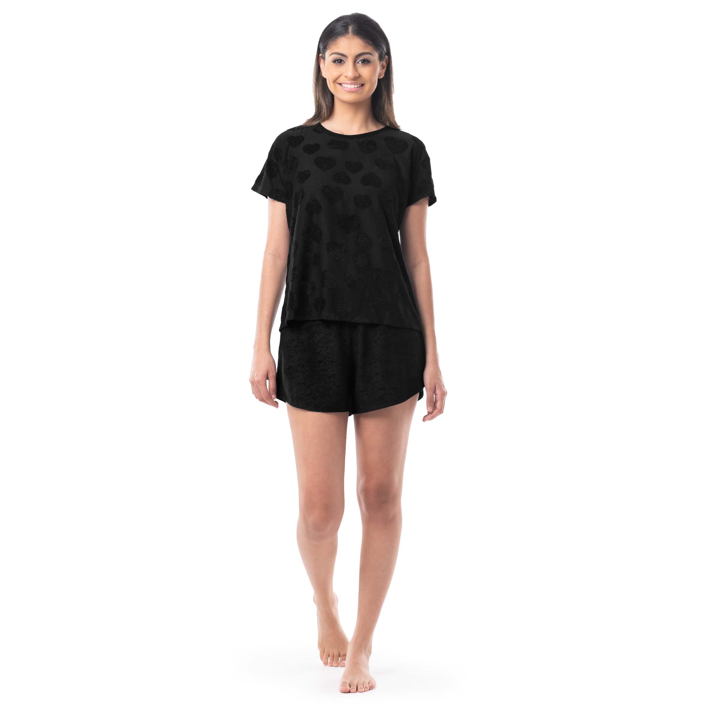 Fruit of the Loom Women's Beyondsoft Sleep Tee and Shorts Set - Ultra Soft Pajama Set for Women, Comfortable Sleepwear Lounge Outfit - Perfect for Nighttime, Relaxing at Home, and Lounging