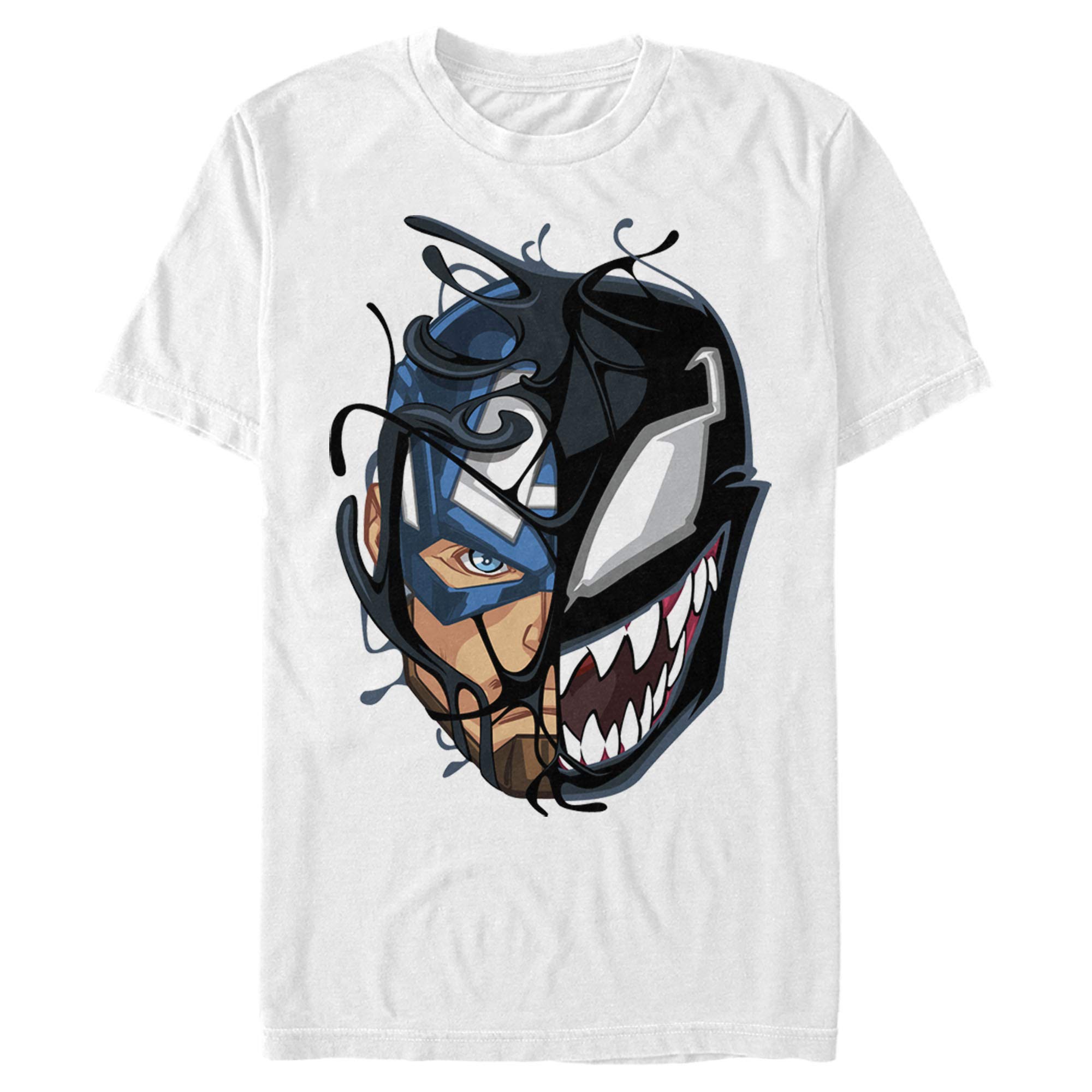 Marvel Men's Captain America Venom Graphic T-Shirt | Superhero Comic Tee for Fans | Perfect for Cosplay, Comic Con & Casual Wear