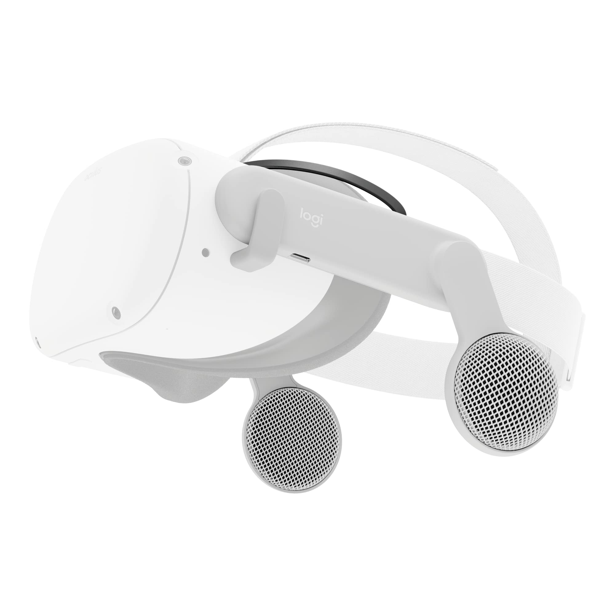 Logitech Chorus VR Off-Ear Headset for Meta Quest 2 - Lightweight Gaming & VR Fitness Headphones with Open Air Immersive Audio, Flip-to-Mute & USB-C Passthrough (Renewed, White) - Perfect for Beat Saber, Supernatural VR & Immersive Gaming Experiences