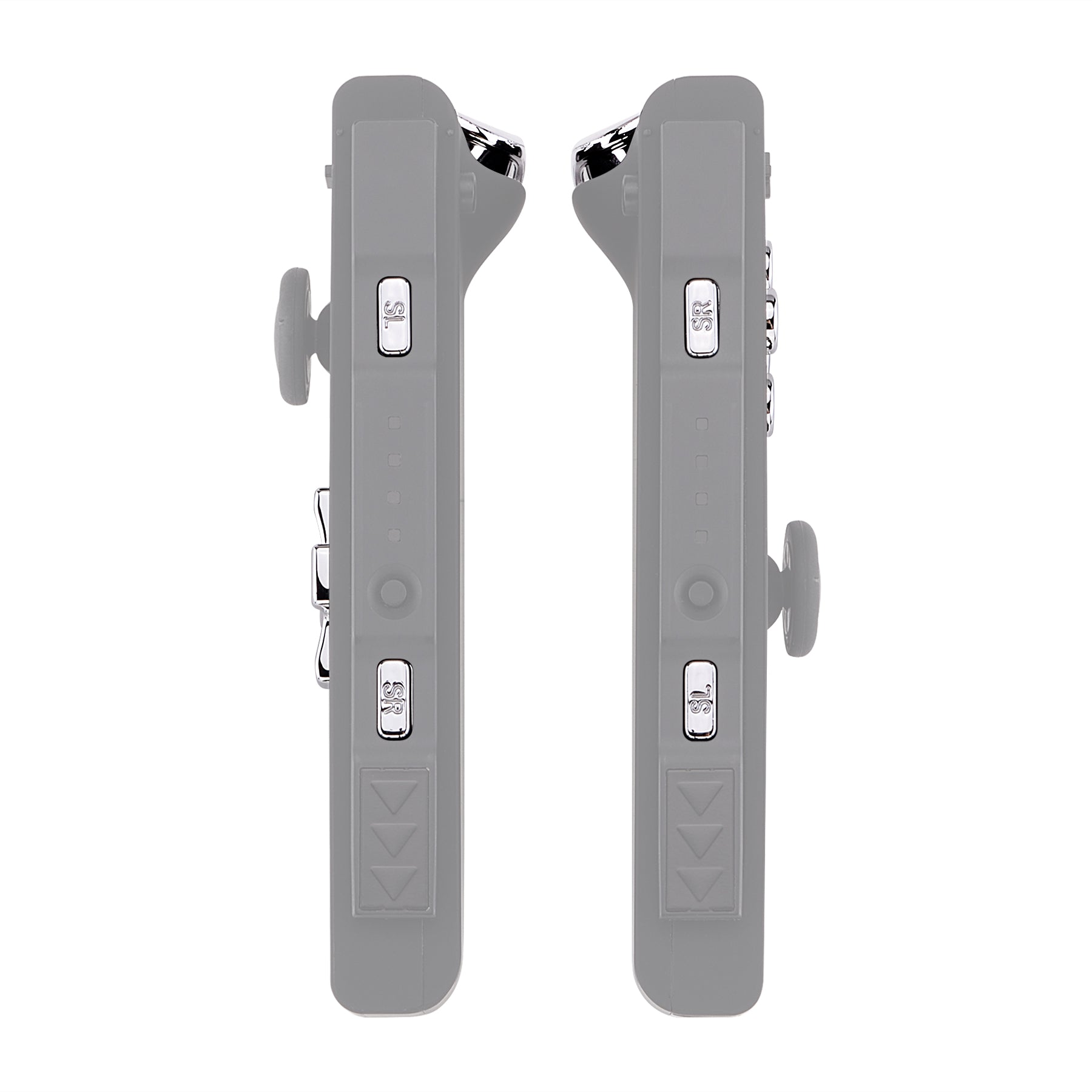 eXtremeRate Chrome Silver D-Pad ABXY Buttons & Trigger Set for Nintendo Switch Joy-Con & OLED Joy-Con - Replacement Buttons & Springs Kit (D-Pad Only Fits eXtremeRate Shell) - Perfect for Gaming, DIY Repairs & Controller Customization