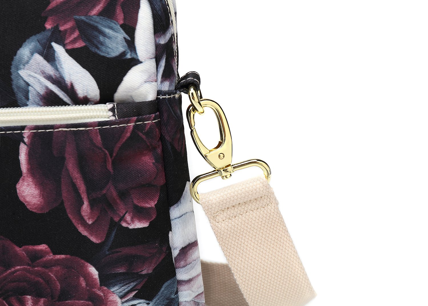 Canvaslove Red and White Rose Waterproof Laptop Shoulder Messenger Bag with Rebound Bubble Protection for MacBook Air Pro 13 inch, MacBook 14 inch, 13-14 inch Laptops - Ideal for Work, Travel, and School