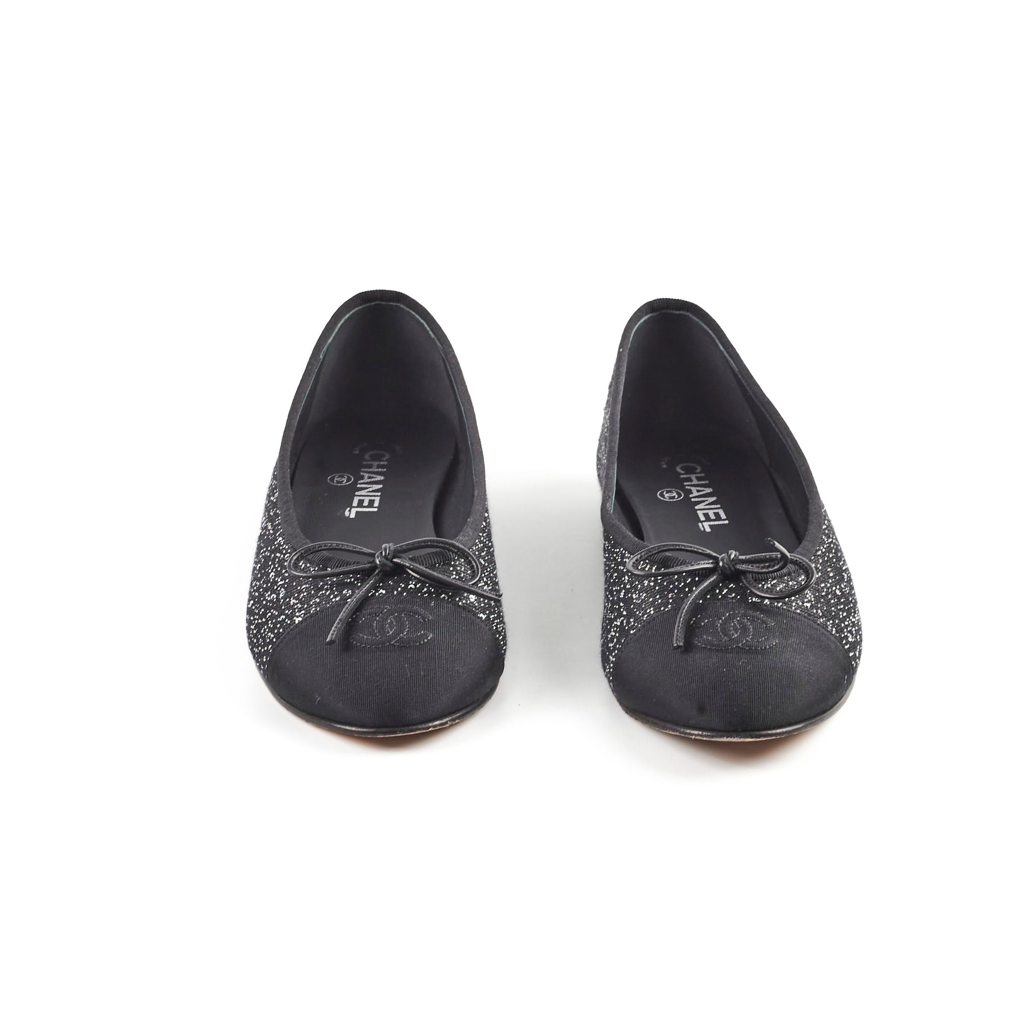 Chanel Black Sequin Ballet Flats for Women Size 40 - Elegant Evening Shoes for Parties & Special Occasions