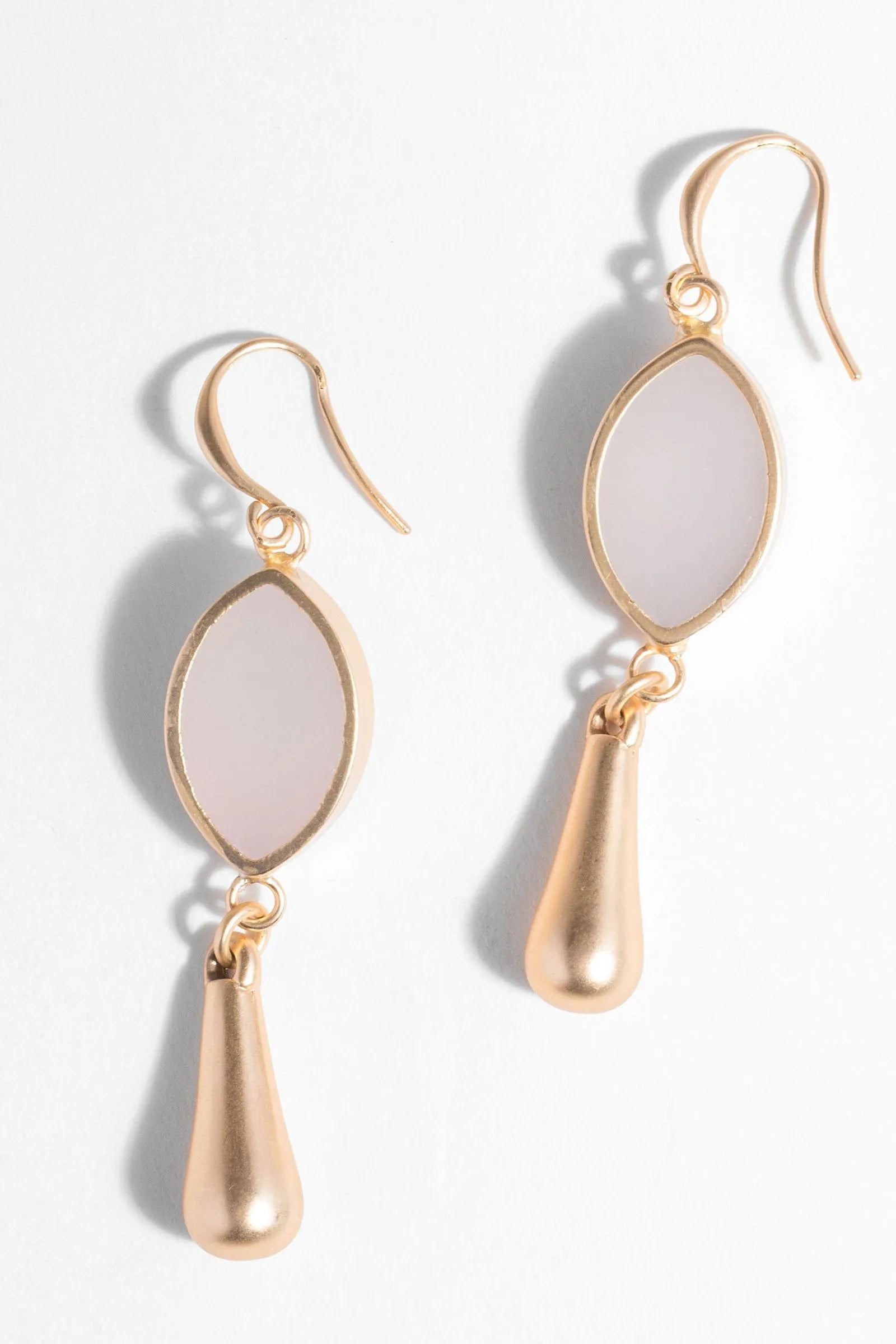 Elegant Metal Stone Duo Drop Earrings for Women - Handmade Bohemian Jewelry for Parties, Weddings & Everyday Wear