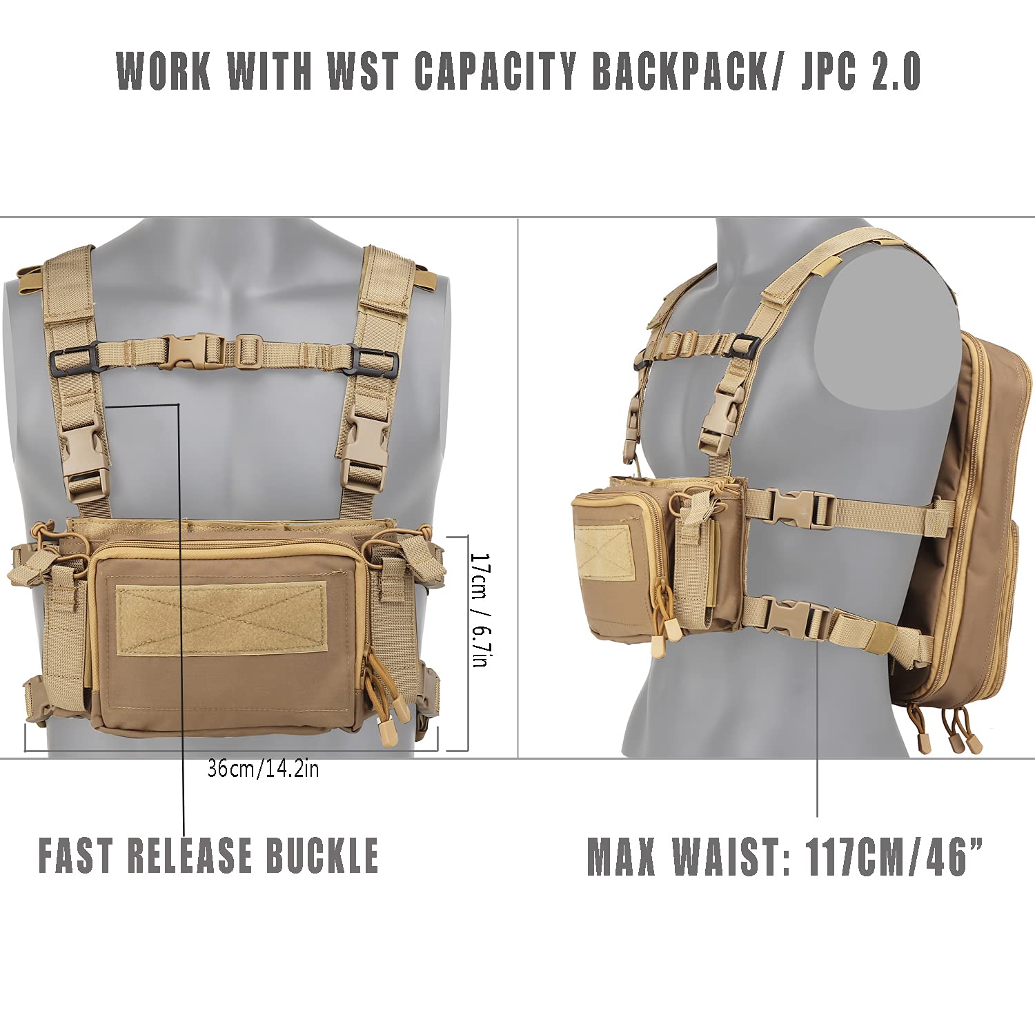 Tactical Camouflage Vest for Airsoft & Combat - 5.56 & 9mm Magazine Carrier Chest Rig - Military-Grade Ammo Pouch for Outdoor Training, Hunting & Airsoft Games
