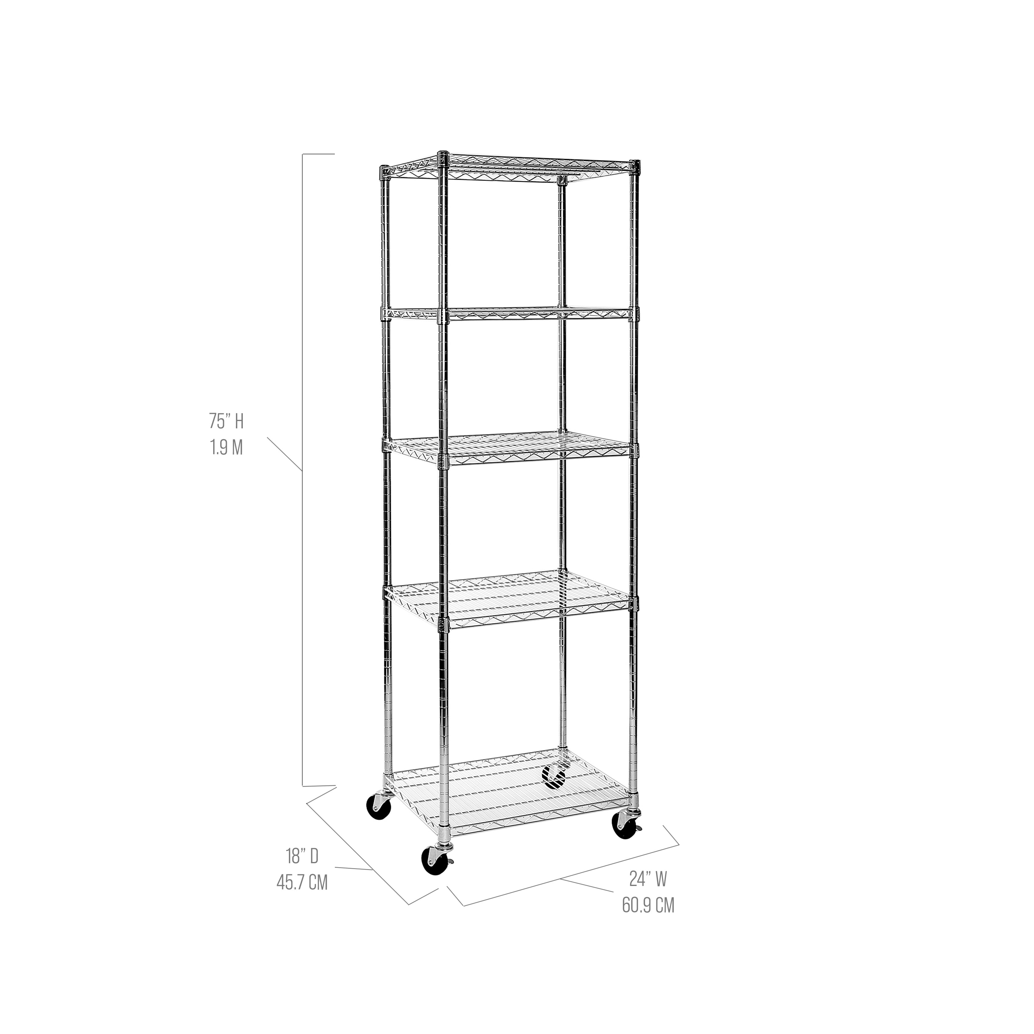 UltraDurable® 5 Tier NSF Certified Steel Shelving Unit - Heavy Duty Storage Rack for Garage, Warehouse, Kitchen & Pantry Organization