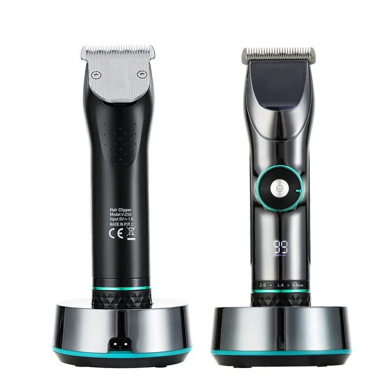 Professional Adjustable Hair Clipper Trimmer for Men - Electric Beard & Hair Cutting Kit with Fading, Blending & Precision Finishing | Home Barbering & Personal Grooming Tool (Color: KIT)