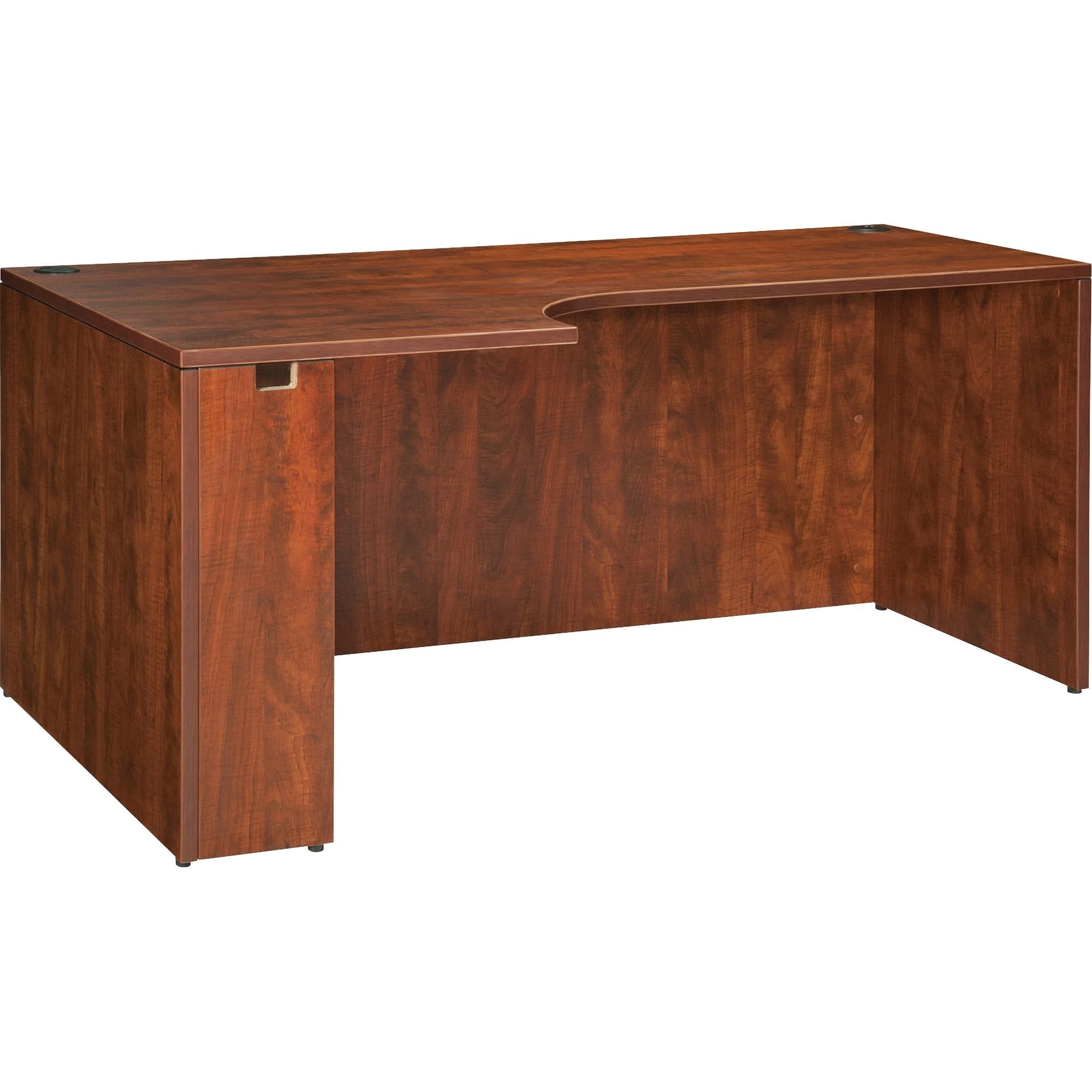 Lorell LLR69911 Cherry Pedestal Desk Shell - Modern Home Office Furniture for Small Spaces, Workstations & Study Rooms
