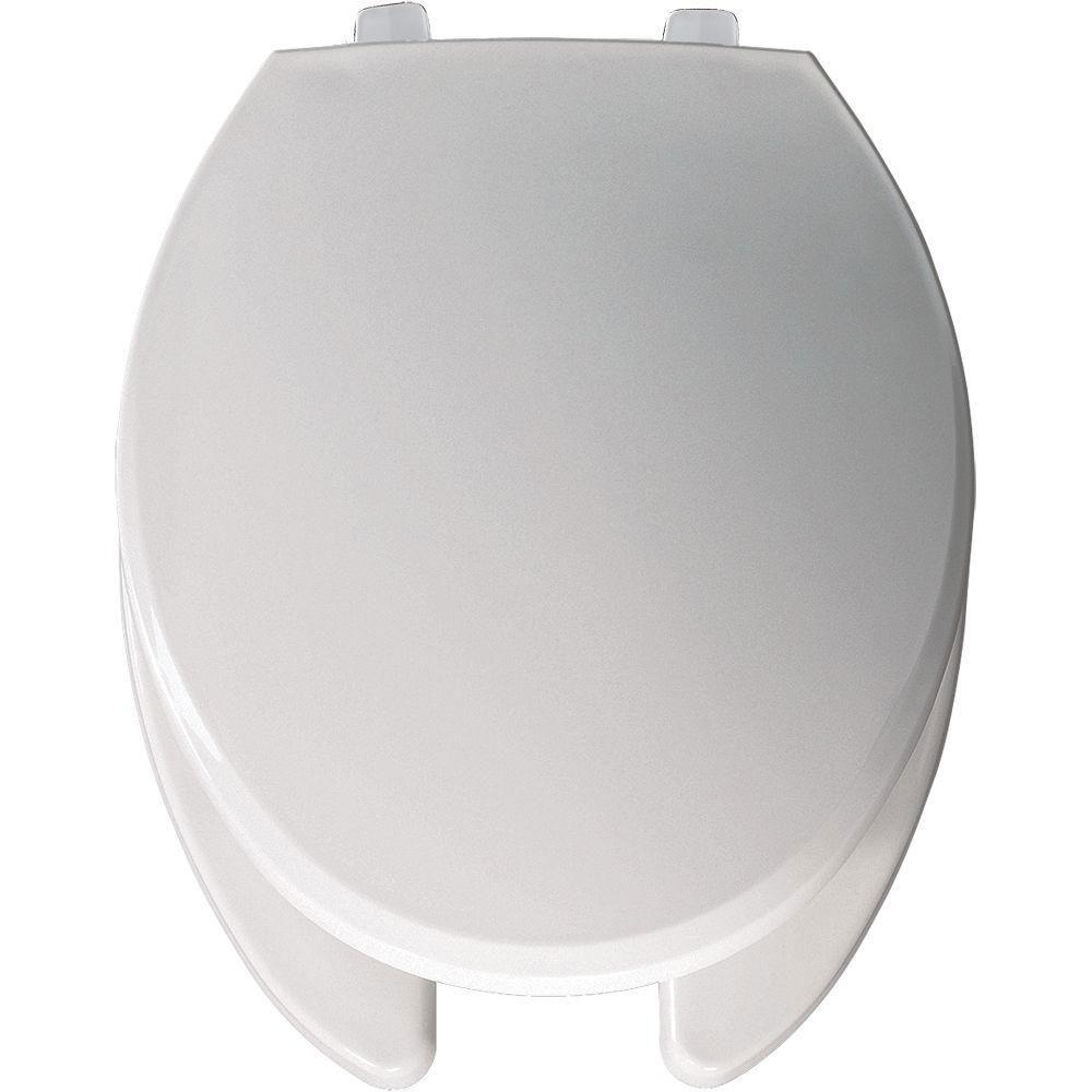 Bemis Just Lift Elongated Open Front Toilet Seat in White 509948 - Durable & Comfortable ADA Compliant Toilet Seat for Elderly & Disabled - Perfect for Home, Hospital & Assisted Living Facilities