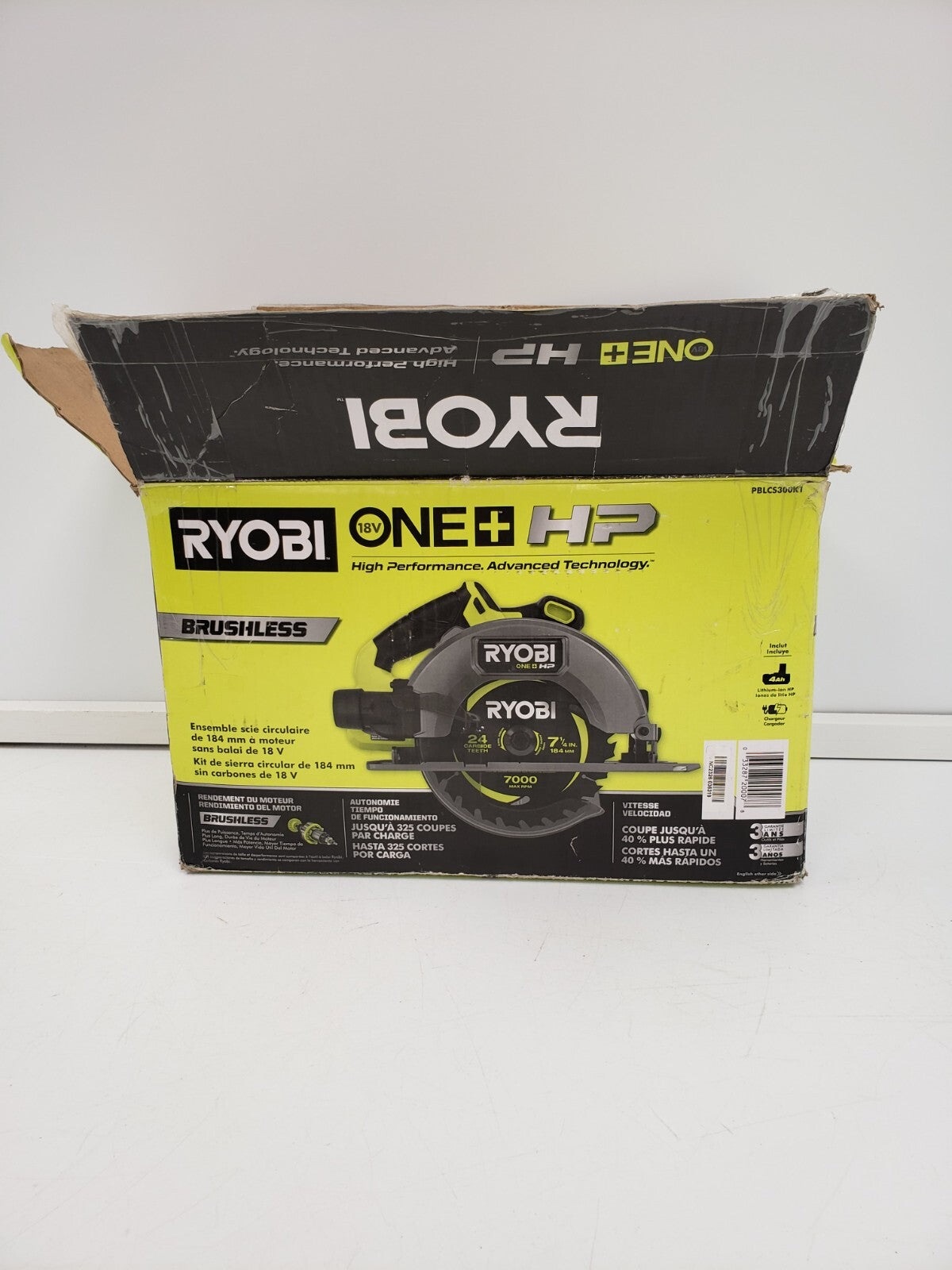 Ryobi PBLCS300 18V Cordless Circular Saw with Laser Guide - Perfect for Woodworking, DIY Projects, and Home Renovations