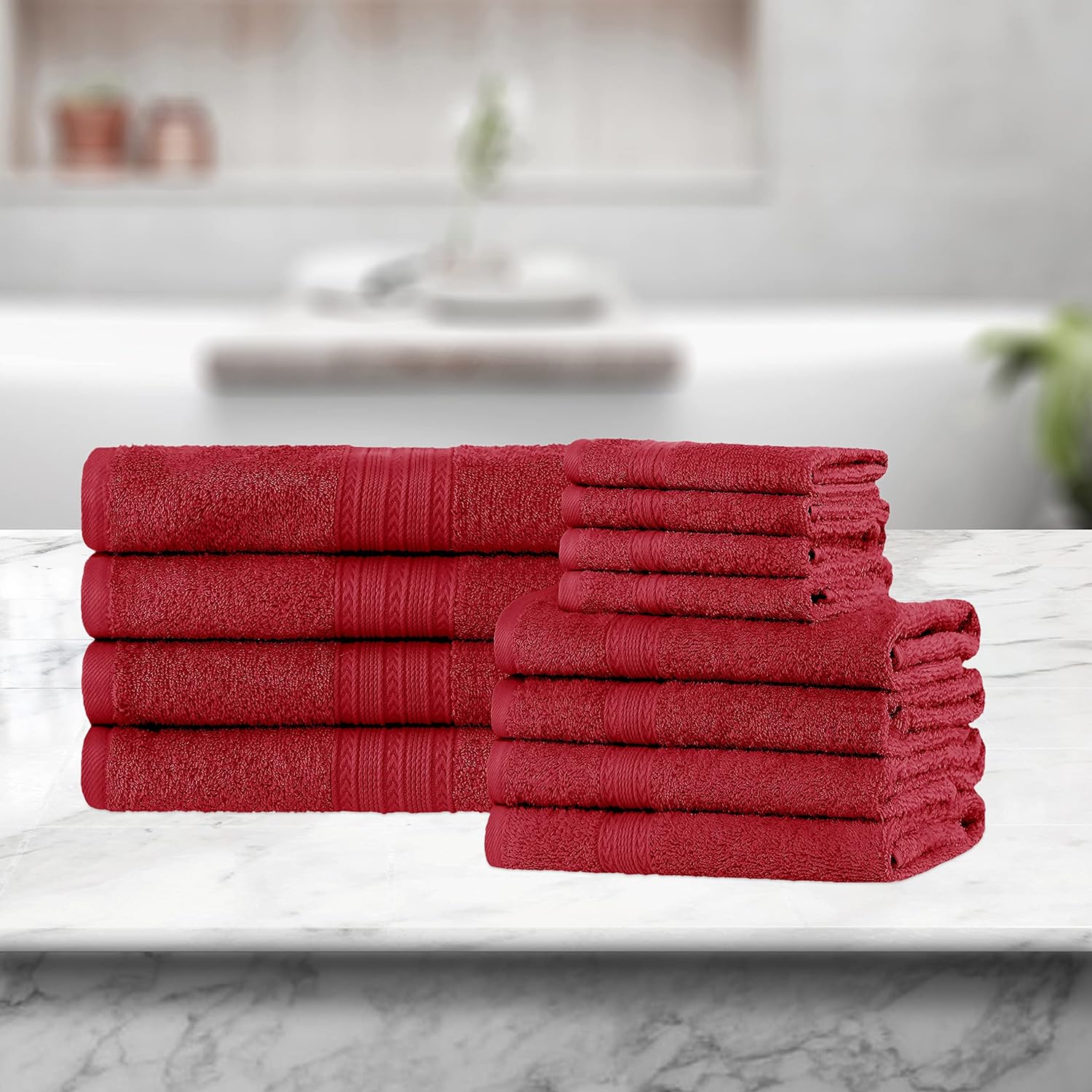 Premium 12-Piece Organic Cotton Towel Set | Soft, Eco-Friendly & Absorbent Bath Towels for Spa, Gym & Home Use