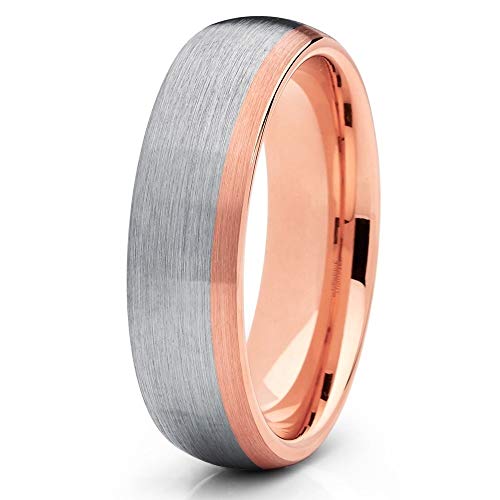 6mm Rose Gold Tungsten Wedding Band for Men & Women - Durable Tungsten Carbide Ring, 18k Rose Gold Plated, Comfort Fit - Perfect for Engagement, Anniversary & Everyday Wear