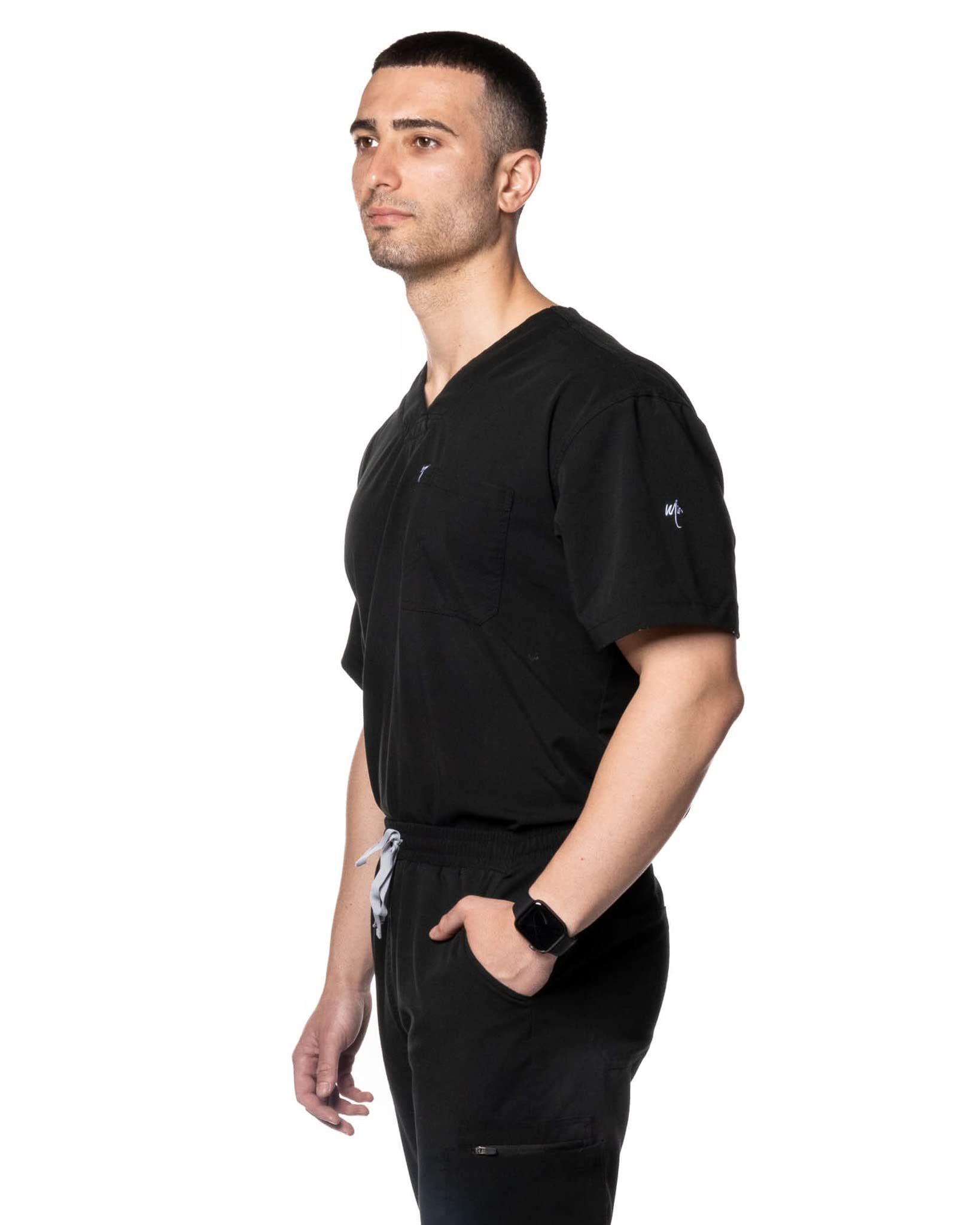 Men's Mim Jogger Scrub Top - Comfortable Medical Uniform in Navy Blue, Black, Burgundy & Green | Perfect for Doctors, Nurses & Healthcare Professionals