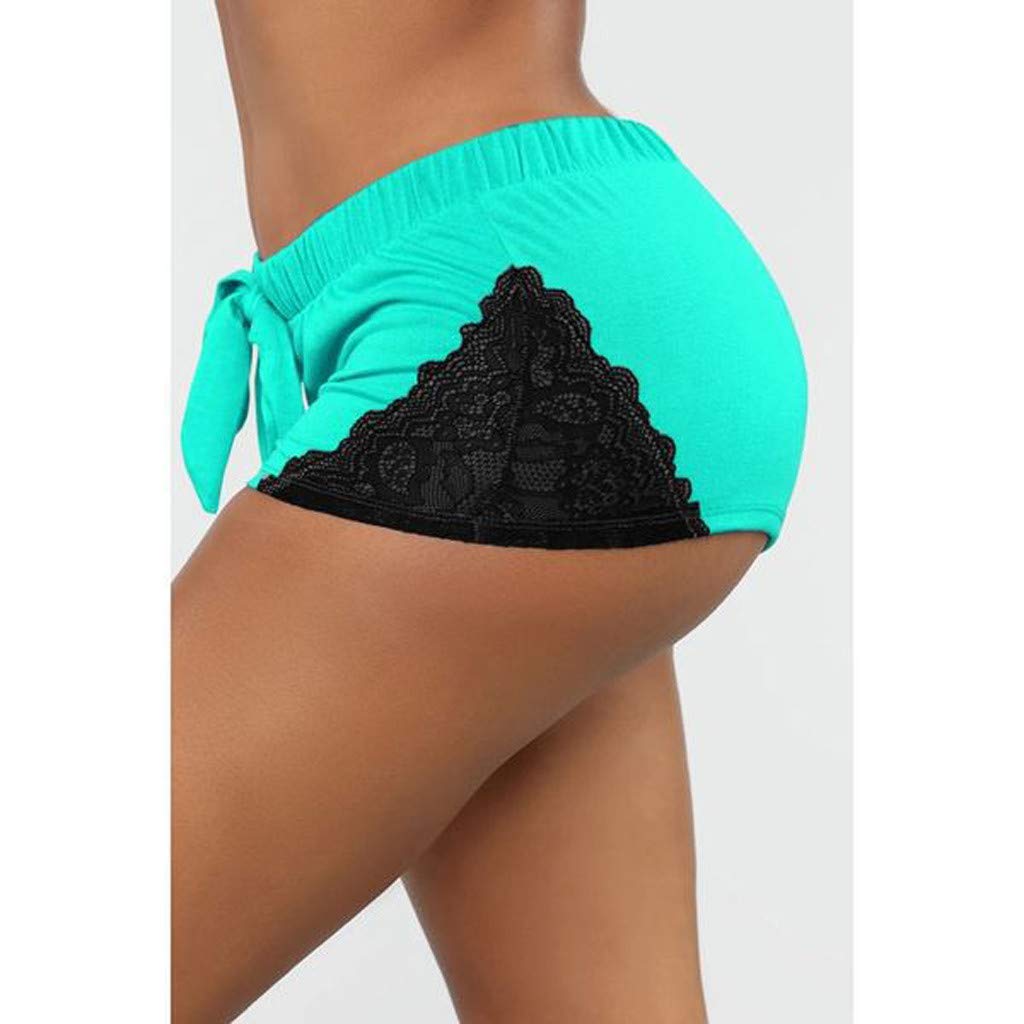 Sexy Women's Booty Shorts - Lace Crochet Drawstring Low Waist Running Gym Shorts | Slim Fit Hot Pants for Workout, Yoga & Casual Wear