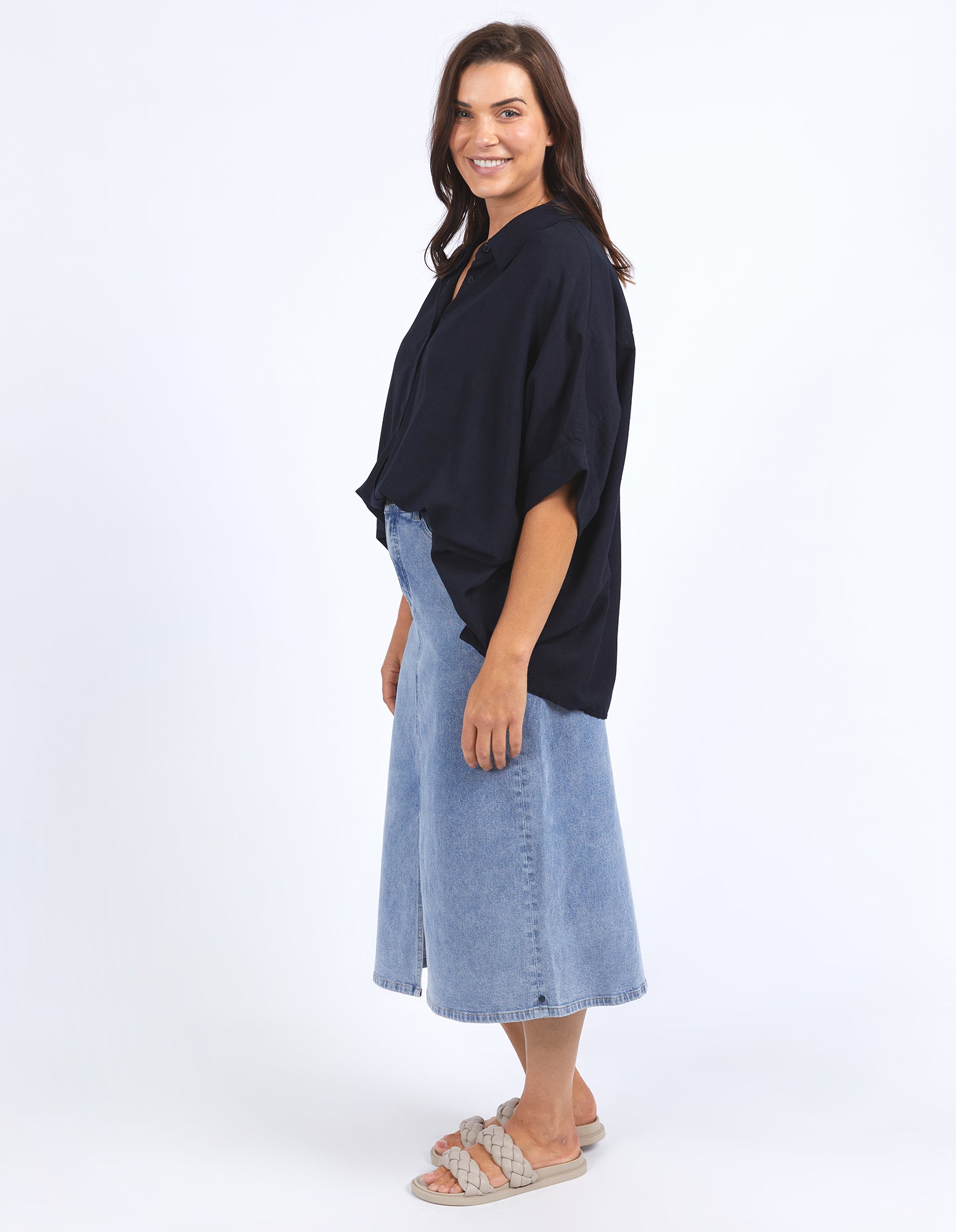 Elm Blaise Men's Casual Button-Down Shirt in Dark Sapphire Blue - Perfect for Office Wear & Weekend Outings