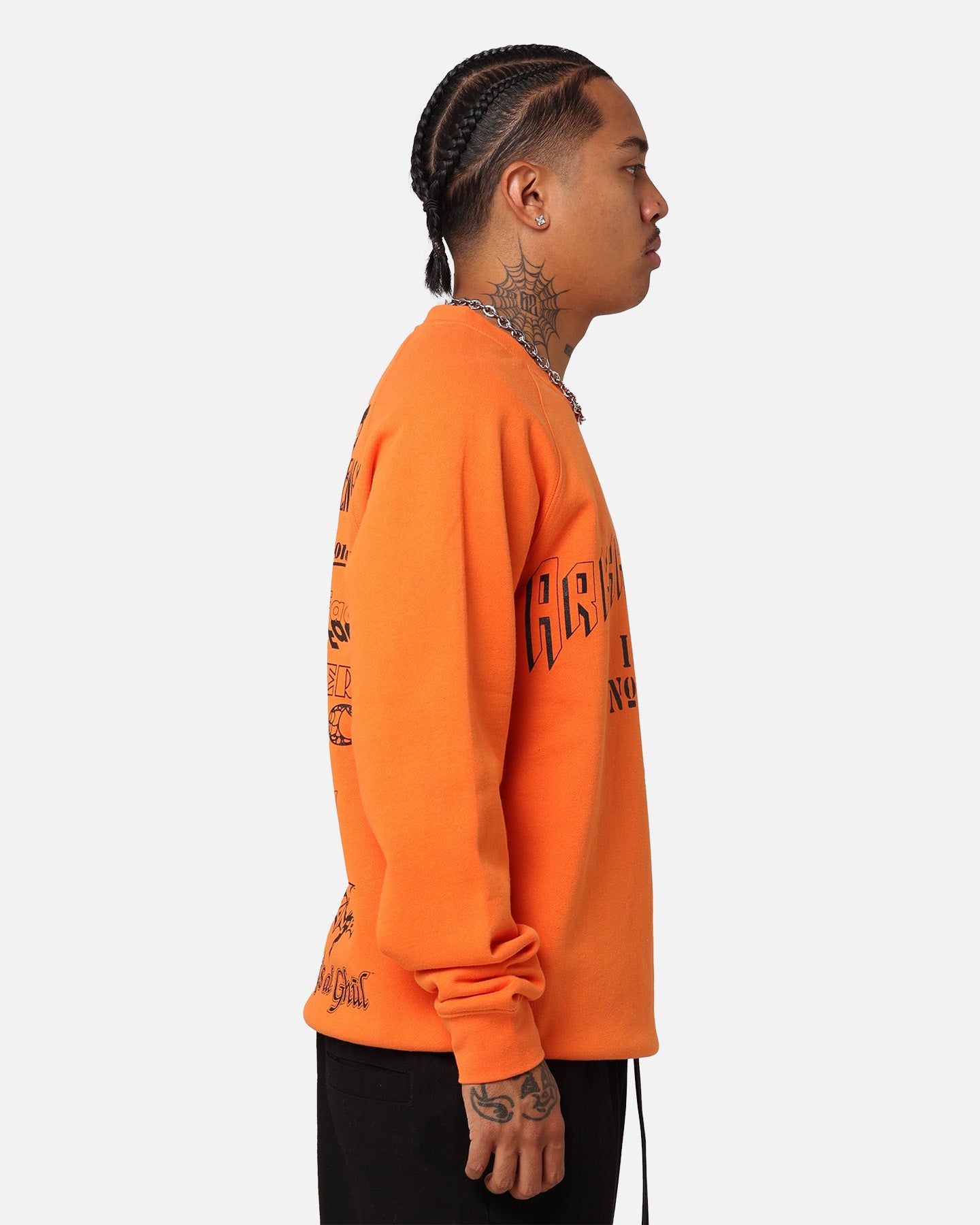 American Thrift X DC Batman Arkham Asylum Neon Orange Crewneck Sweatshirt - Perfect for Cosplay, Comic Con & Batman Fan Gifts