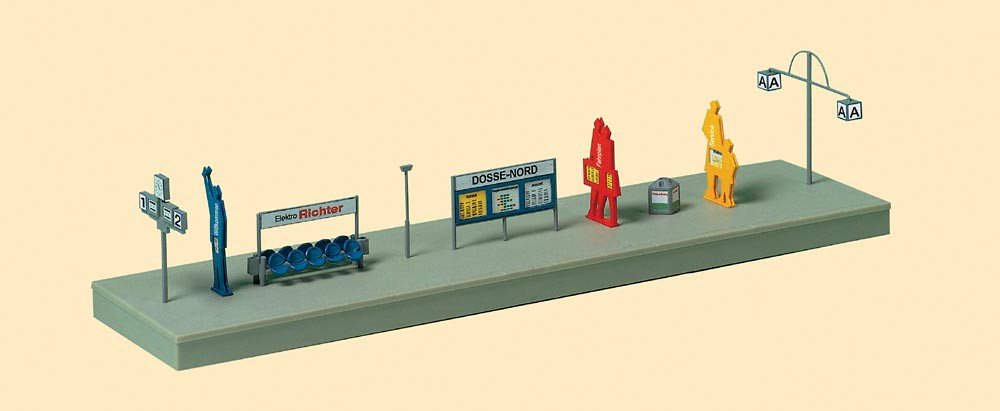 Auhagen 43646 HO Scale Platform Equipment Modeling Kit for Model Train Scenery & Diorama Building