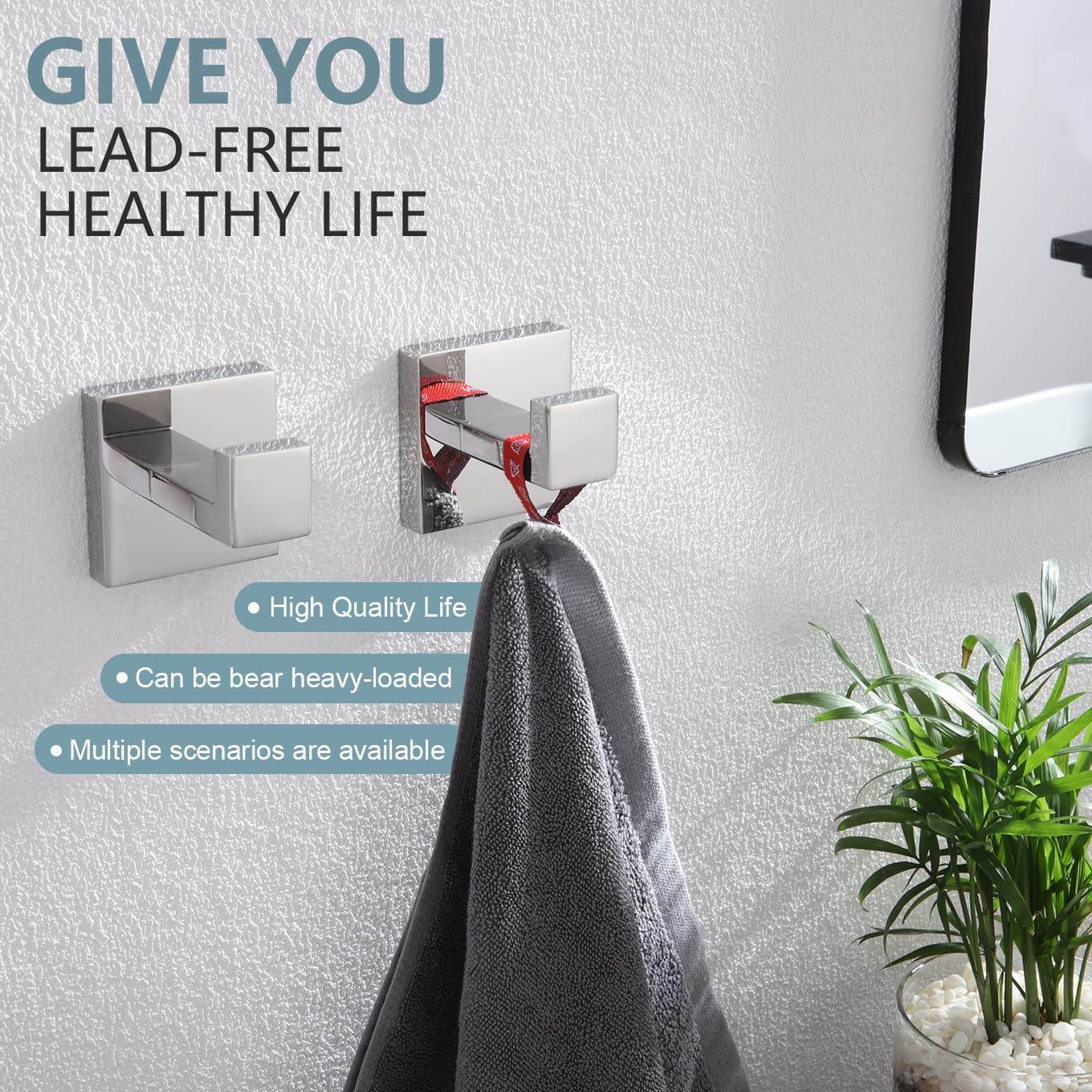36-Inch Stainless Steel Towel Bar - Modern Bathroom Towel Holder & Coat Hook - Wall Mounted SUS 304 Polished Chrome - Perfect for Bathrooms, Bedrooms & Entryways - KOKOSIRI B05A3-CH-L36