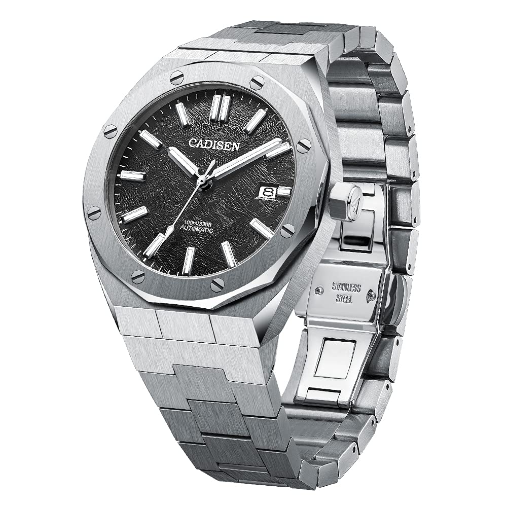 CADISEN Men's Automatic Watch with NH35 Movement - Waterproof Sapphire Crystal Glass - Casual & Business Dress Watch for Men - Perfect for Office, Formal Events & Everyday Wear