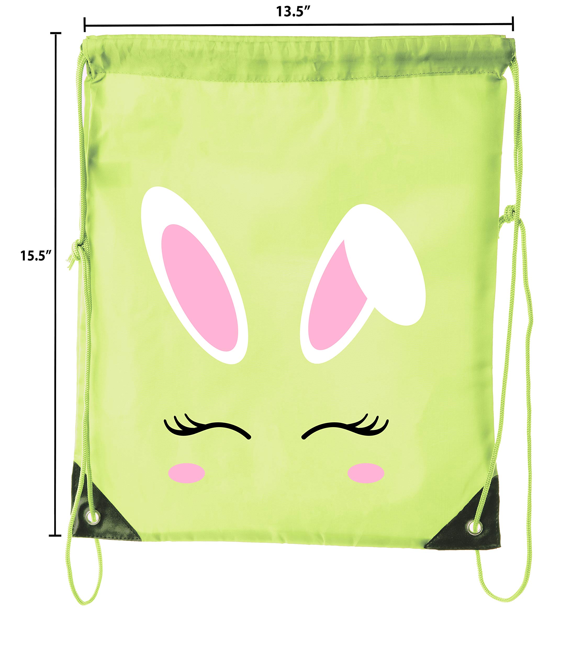 Easter Basket Bags with Bunny Face - Bulk Drawstring Backpacks for Easter Party Favors & Goodie Bags | Perfect for Easter Egg Hunts, Classroom Treats & Spring Celebrations