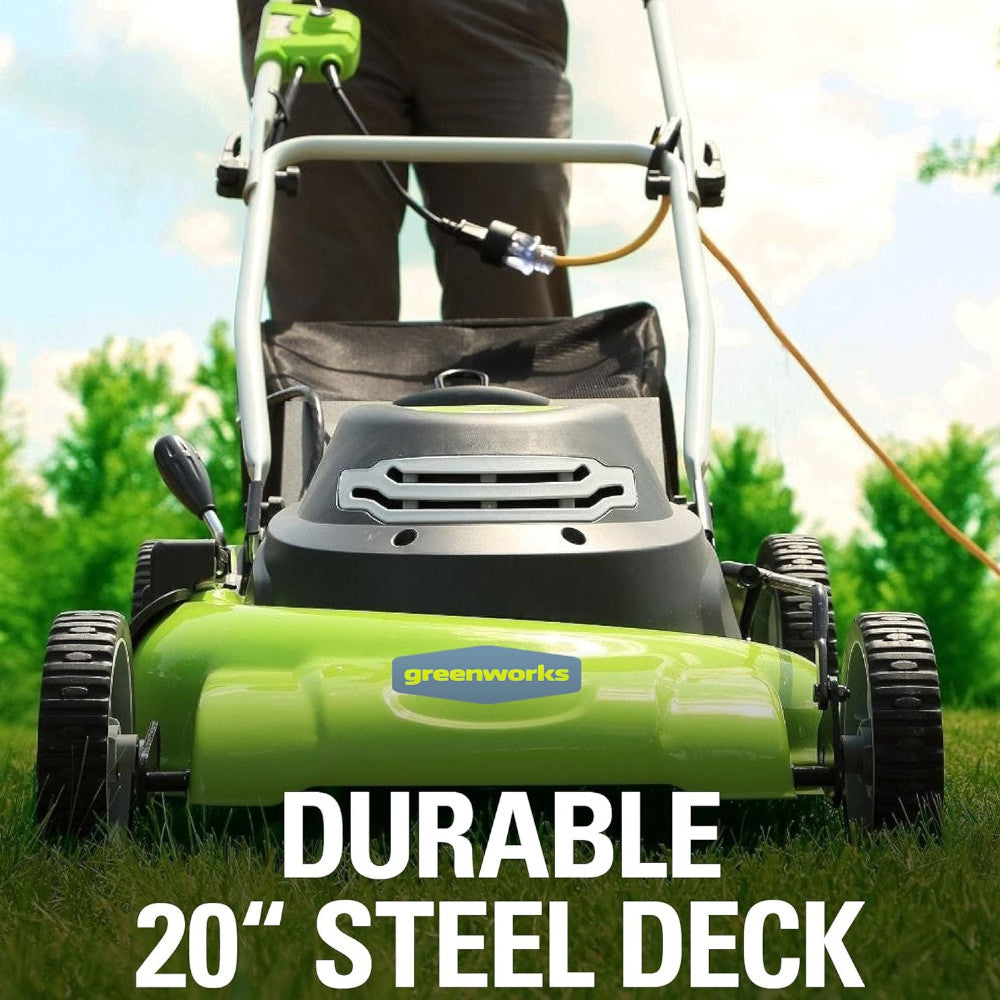 Greenworks 25022 12 Amp Corded 20 Inch Lawn Mower - Powerful Electric Lawn Mower for Small to Medium Yards | Perfect for Home Lawn Care & Landscaping
