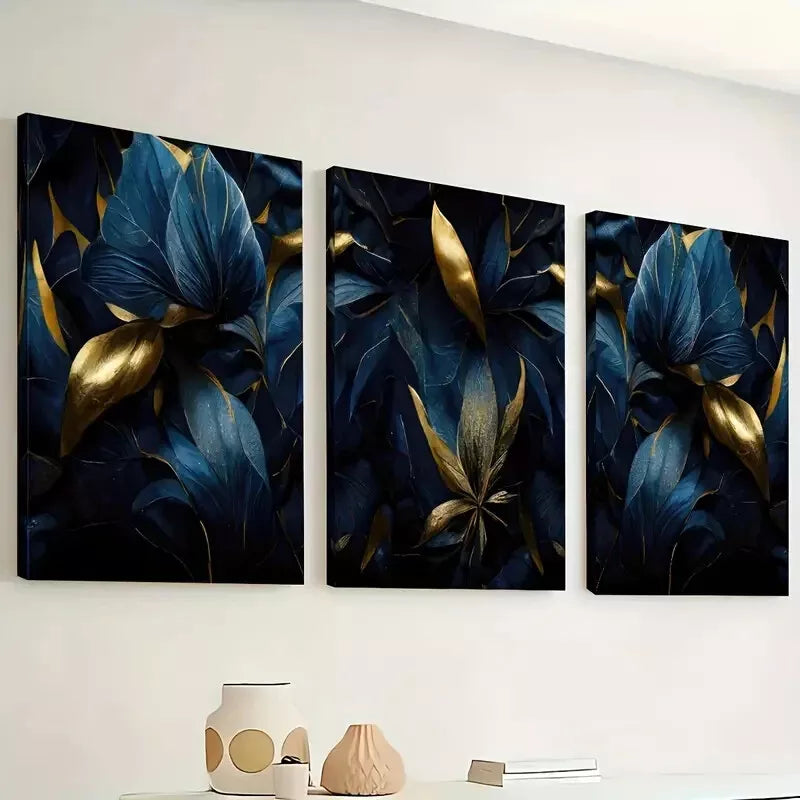 3-Piece Dark Gothic Floral Wall Art Set - Framed Canvas Prints 40x60cm (16x24in) - High Quality Australian Made Home Decor - Perfect for Living Room, Bedroom & Gothic Style Interior Design