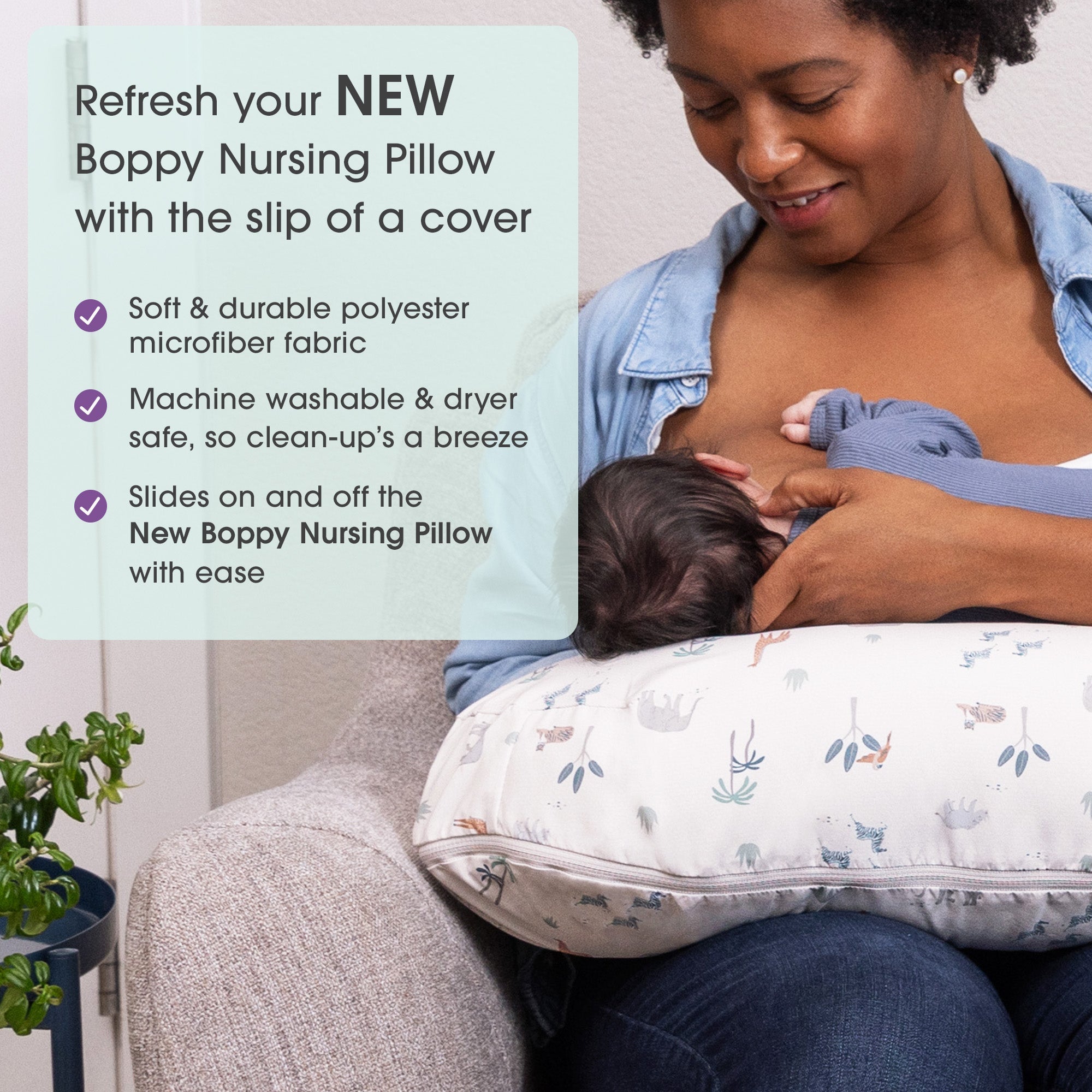 Boppy Nursing Pillow Cover - Soft, Washable & Breathable - Perfect for Breastfeeding, Baby Support & Comfort - Ideal for New Moms & Infants