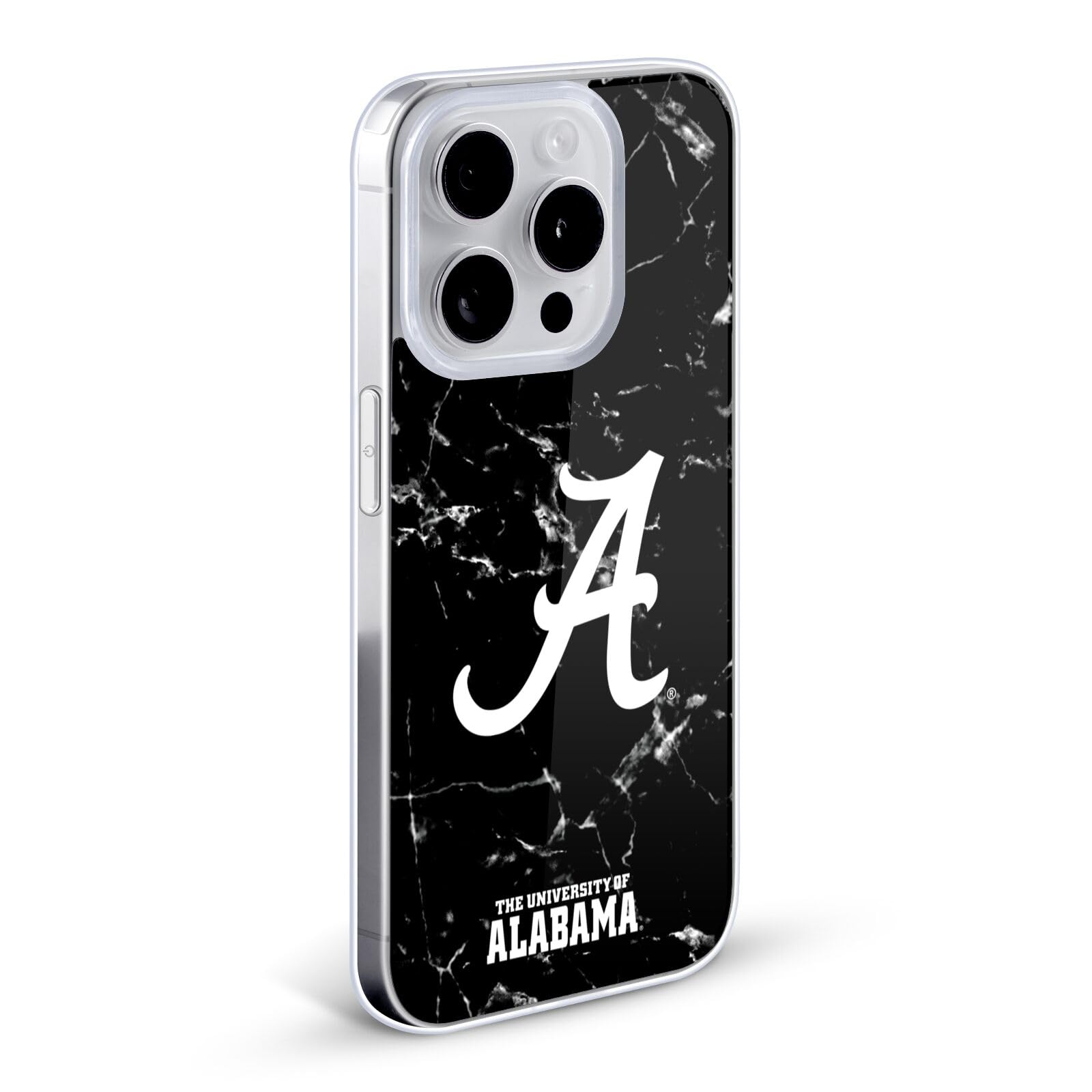 Officially Licensed University of Alabama UA Black & White Marble Soft Gel iPhone Case - Compatible with iPhone 7 Plus/8 Plus - Perfect for Game Days, School Pride & Everyday Protection