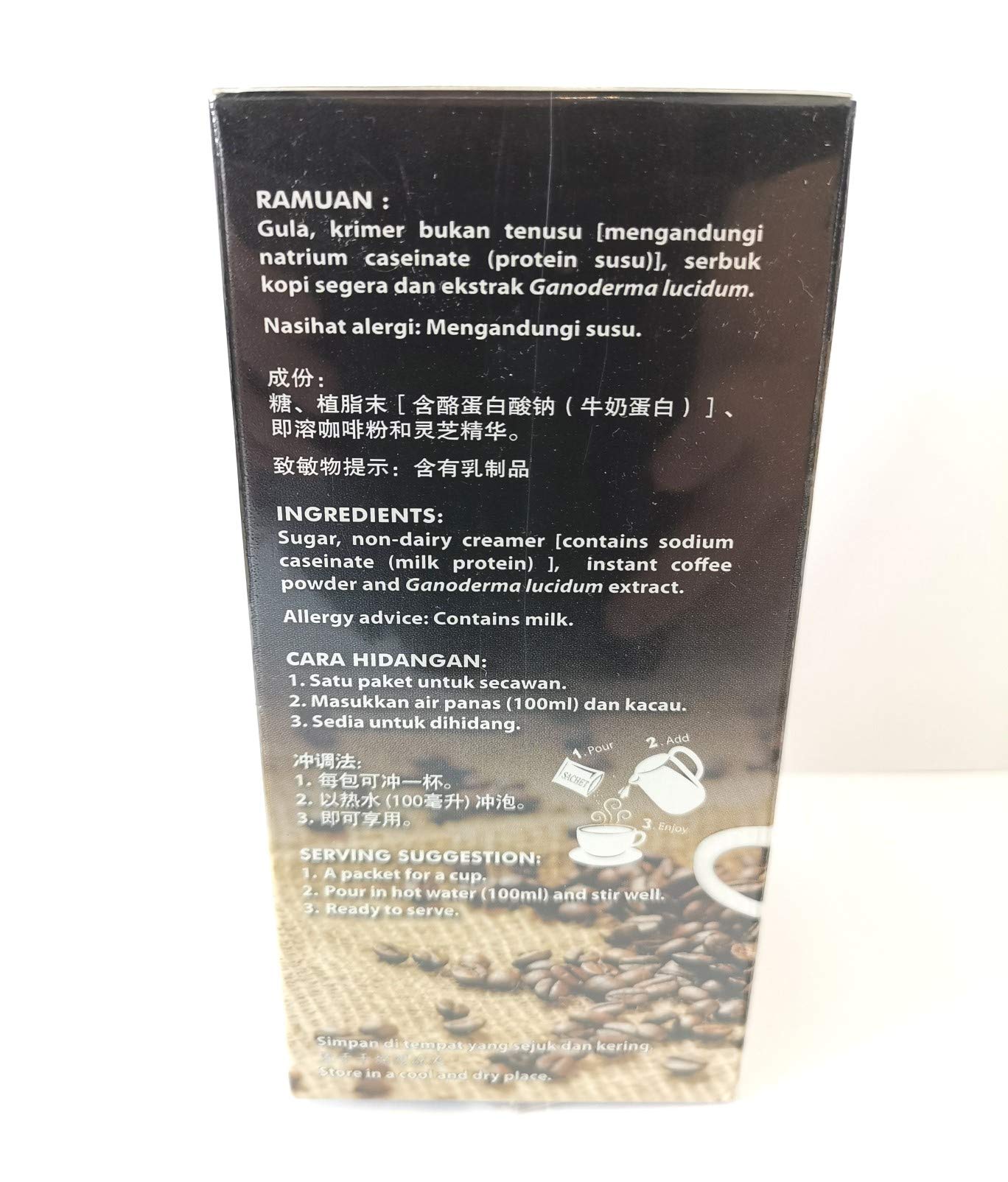 Gano Excel 20-Pack Ganoderma 3-in-1 Coffee - Premium Reishi Mushroom Coffee Blend for Energy & Immunity Boost - Perfect for Morning Routine, Office Work & Wellness Lifestyle