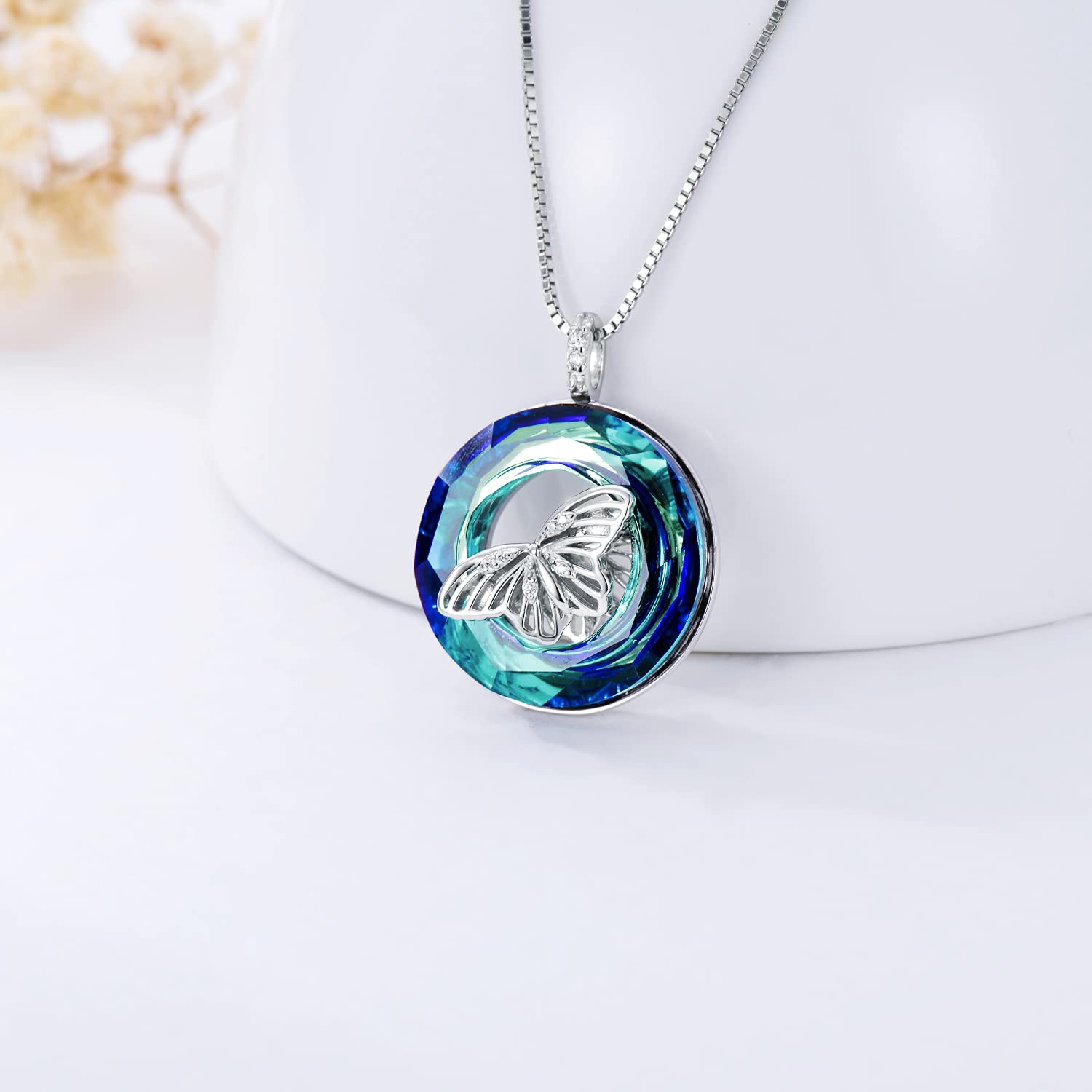 925 Sterling Silver Butterfly & Dragonfly Pendant Necklace for Women - Elegant Jewelry Gift for Mom, Wife, Girlfriend - Perfect for Christmas, Anniversary, Birthday, Valentine's Day & Graduation - Ideal for Everyday Wear, Special Occasions & Romantic Gifts
