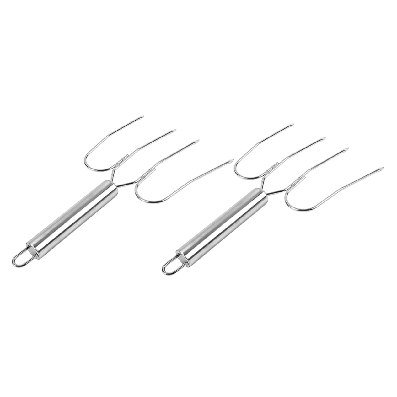 2-Piece Stainless Steel Turkey Fork Set - Heavy Duty BBQ Grill Tools for Roasting Chicken, Turkey & Ham - Portable Meat Claws for Camping, Picnics & Outdoor Cooking - Perfect for Thanksgiving, Holiday Meals & Backyard BBQs