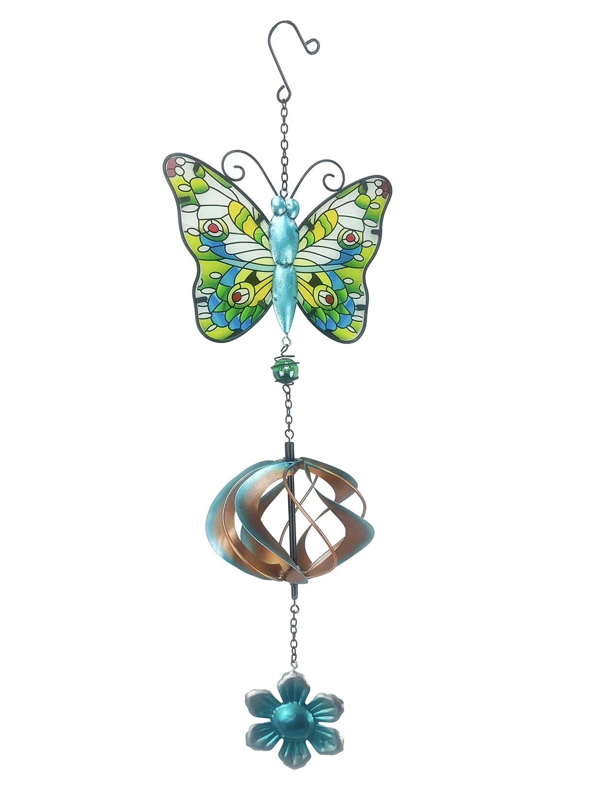 Red Carpet Studios 24-Inch Bronze & Blue Butterfly Cosmix Spinner - Elegant Home & Office Decor for Stress Relief & Focus Enhancement