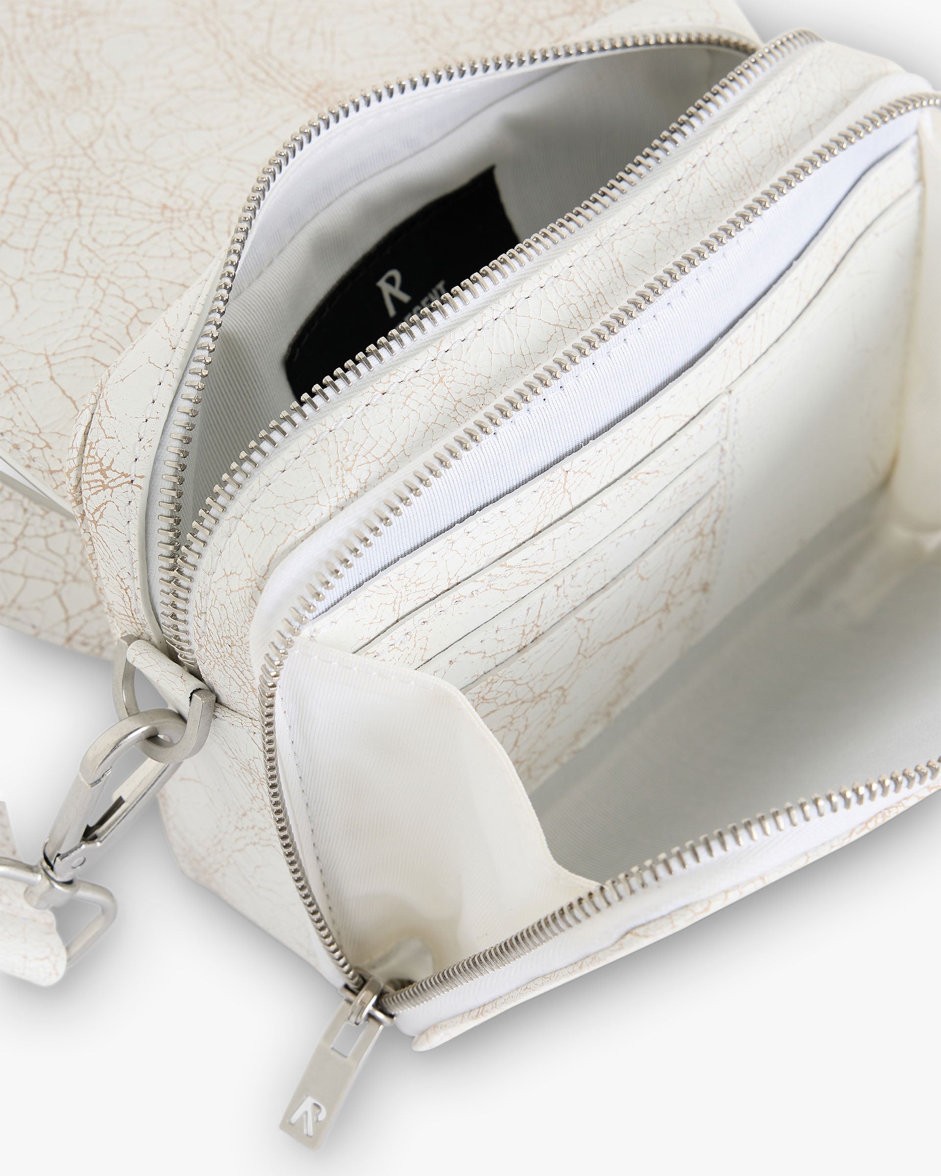 Vintage Cracked Leather Crossbody Bag for Women - Antique White | Stylish Boho Purse for Everyday Use, Travel & Casual Outings